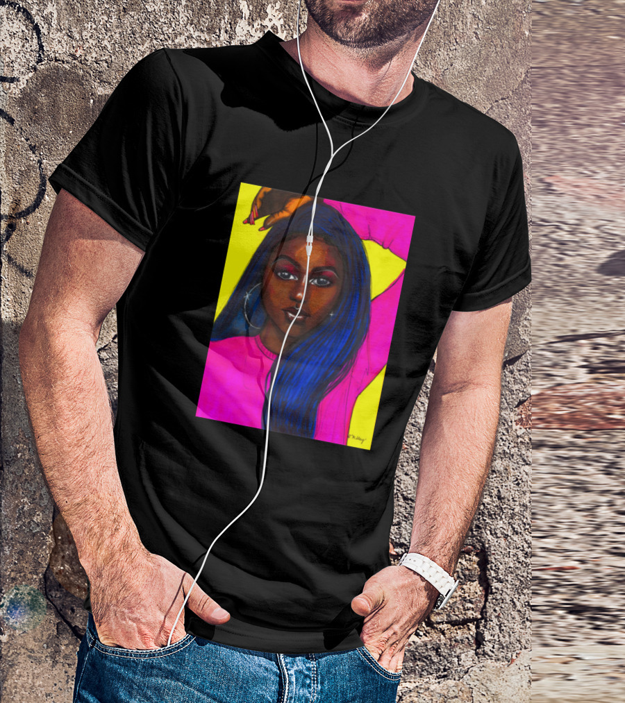 Blue Hair Beauty By Dan Florez T-Shirt
