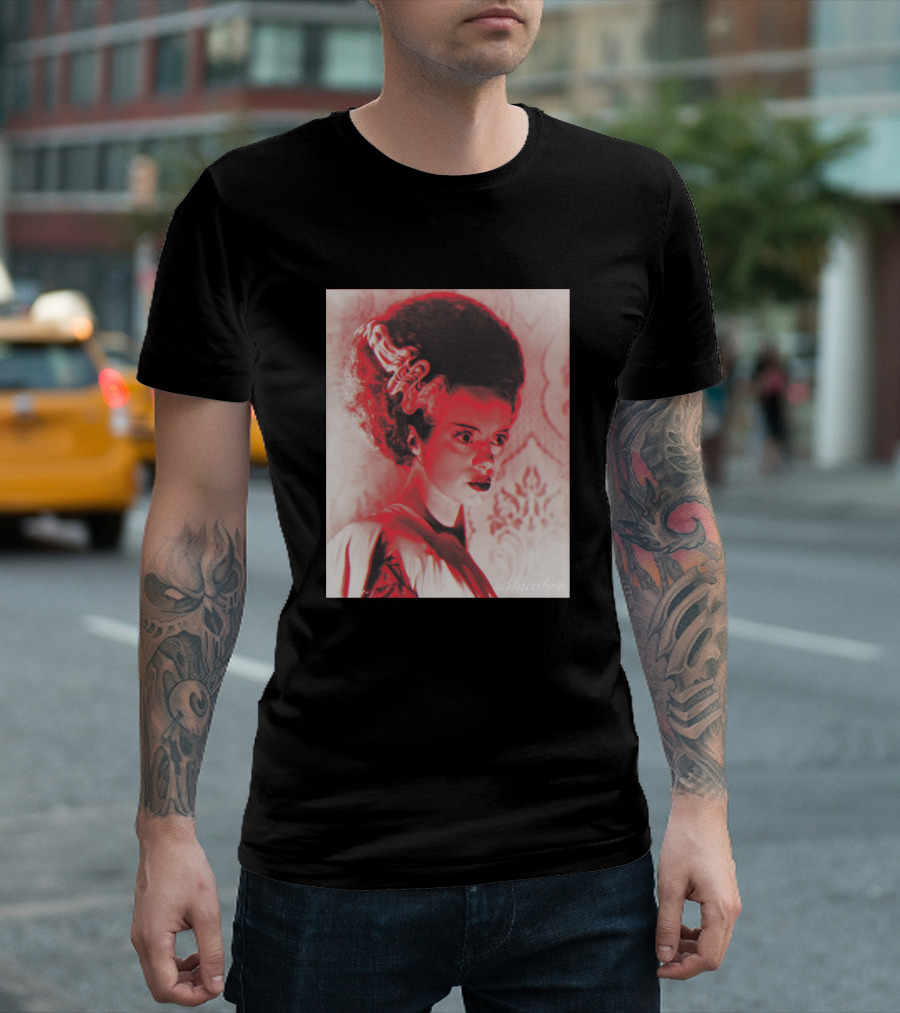 Bride of Frankenstein Macabre Red T-Shirt