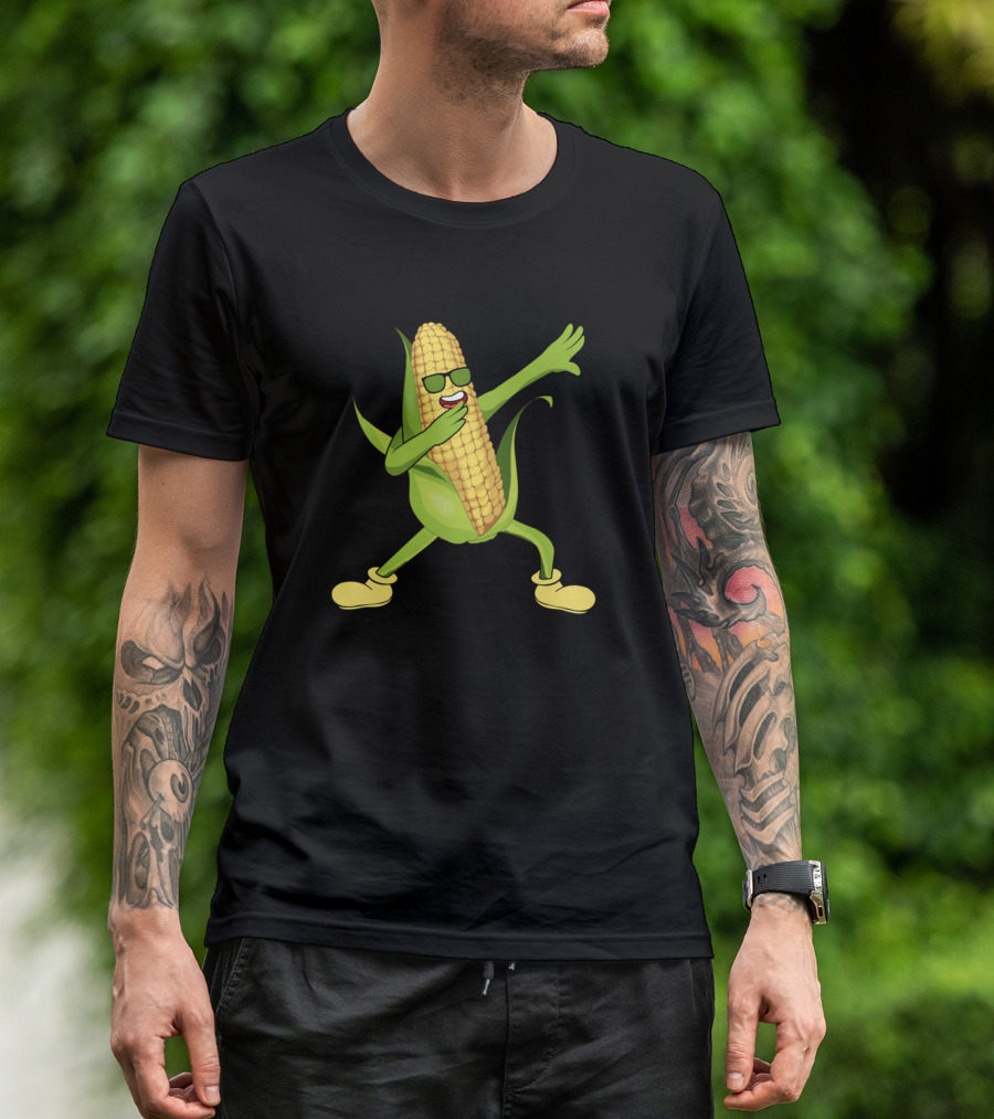 Funny Dancing Dabbing Corn Cob Farm Farming T-Shirt