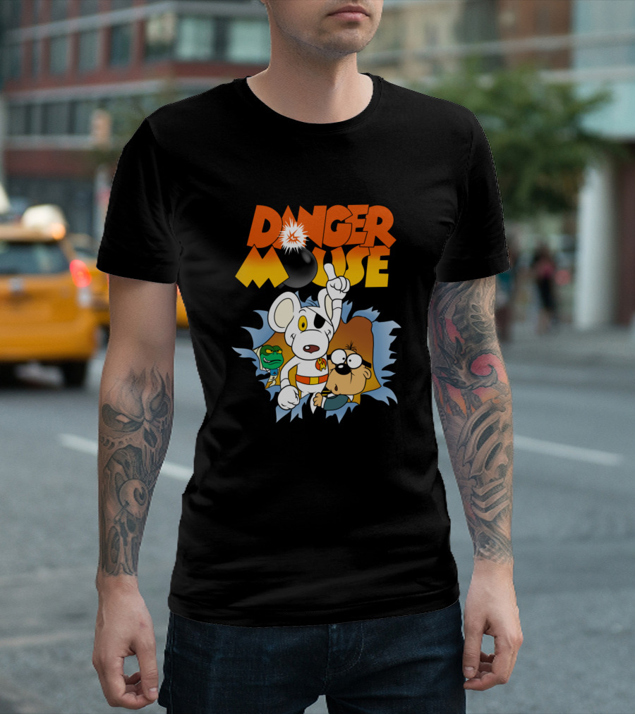 Danger Mouse Animated Characters With Explosive T-Shirt