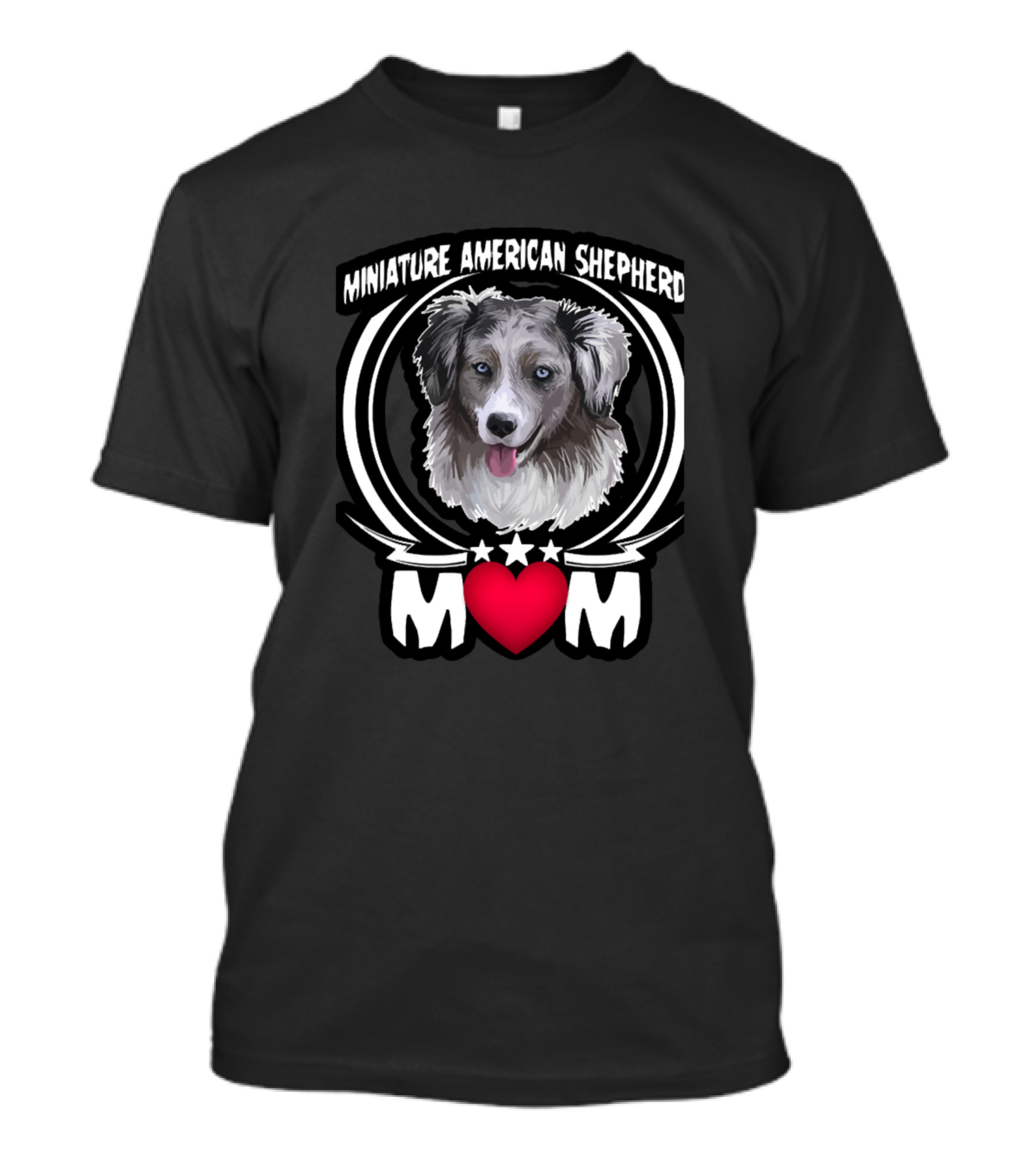 Miniature American Shepherd Heart Mom With Dog T-Shirt