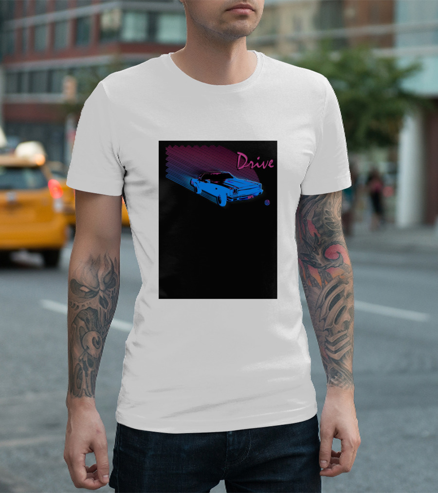 Drive Retro Neon Car Aesthetic T-Shirt