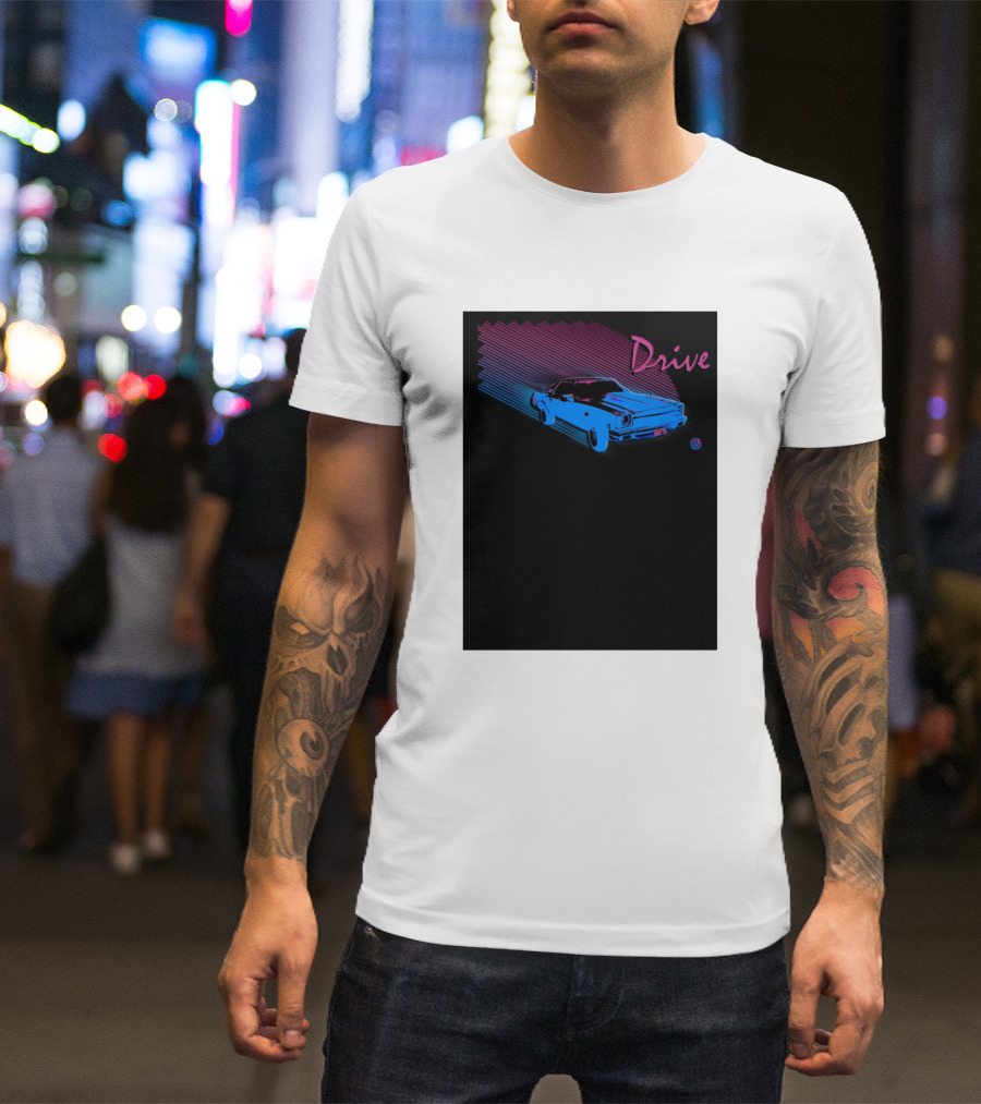 Drive Retro Neon Car Aesthetic T-Shirt