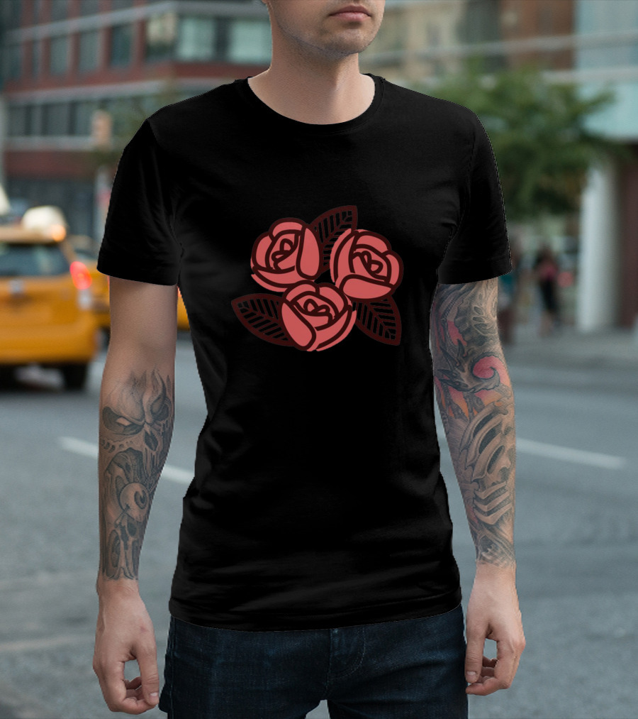 Valentine Roses Flower Trio T-Shirt
