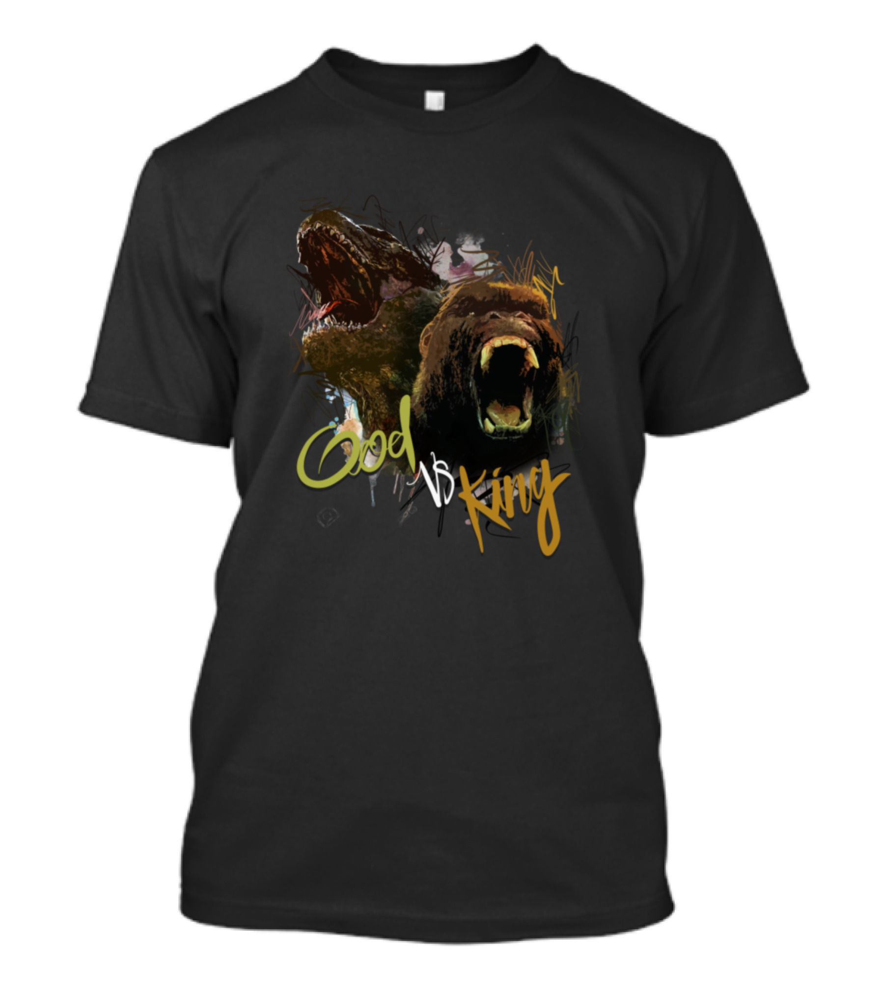 God Vs King Gorilla And Dinosaur Showdown T-Shirt