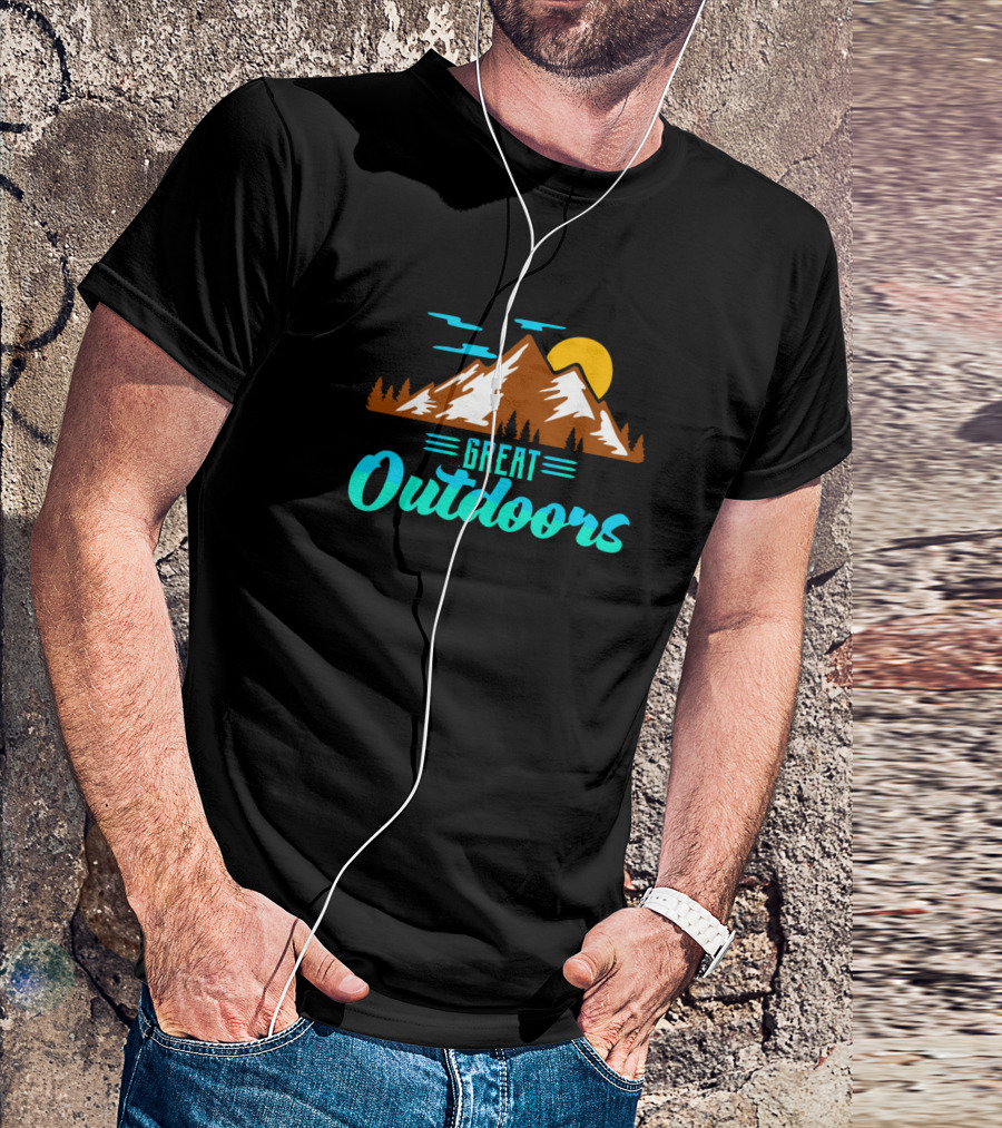 Great Outdoors Mountain Landscape With Sun And Trees T-Shirt