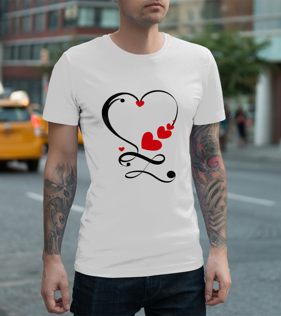 Hart Love Red Heart Swirl T-Shirt