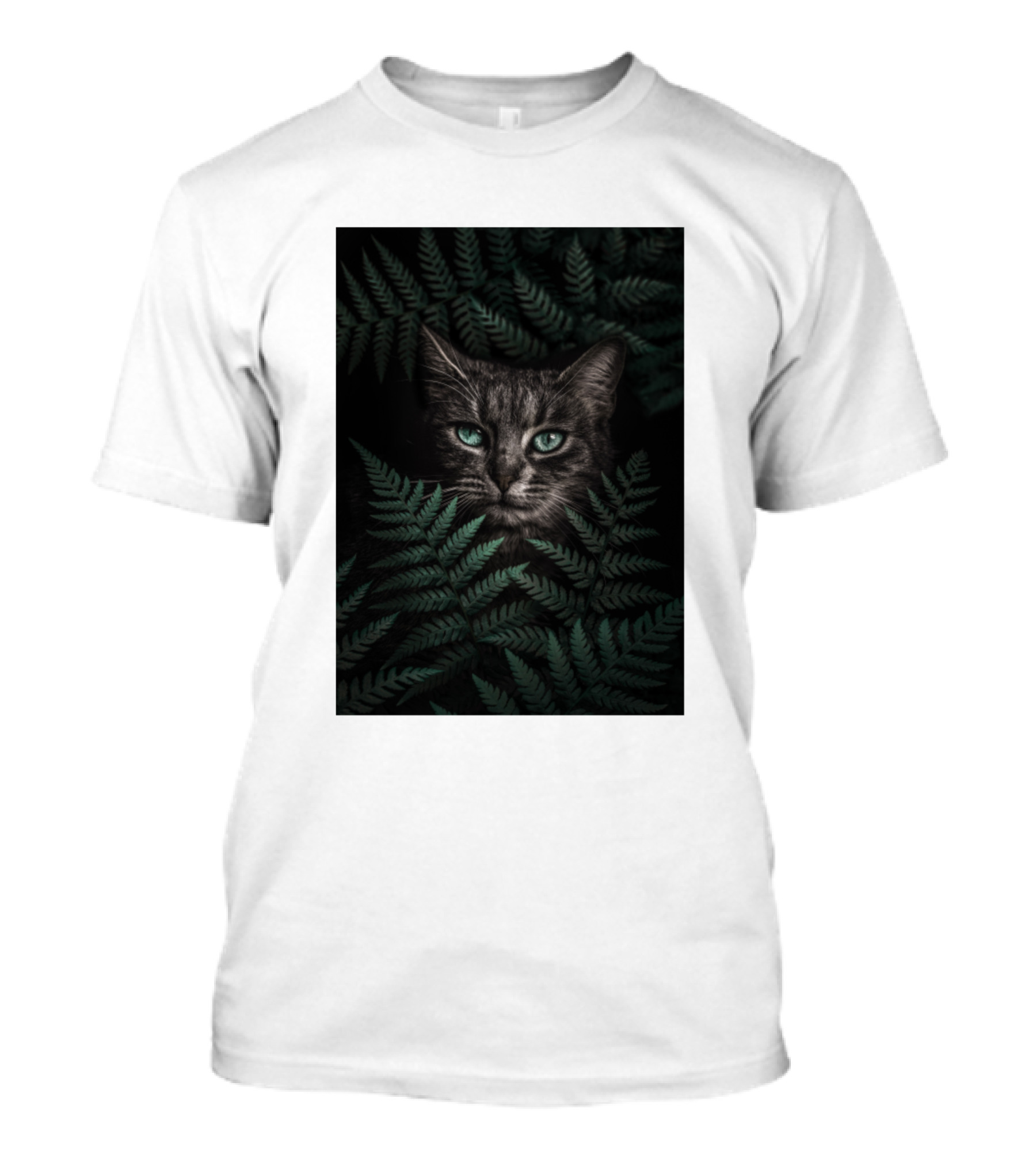 Hiding Cat Among Green Fern Leaves T-Shirt