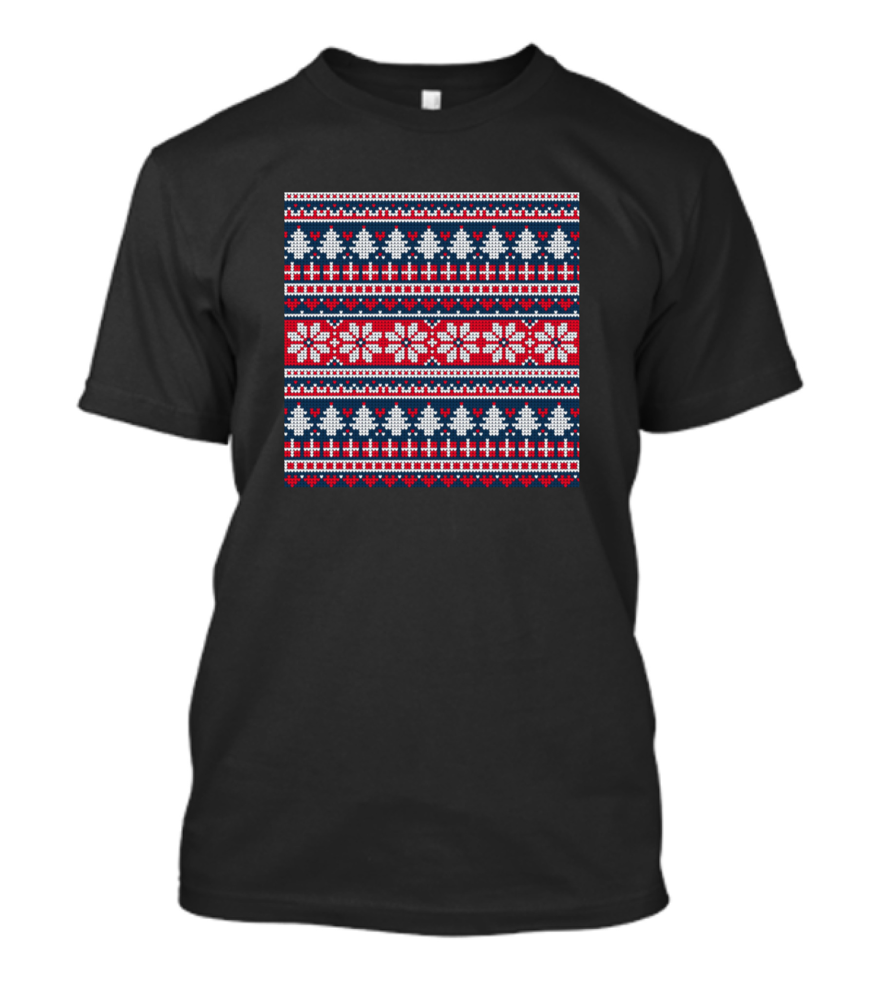 Merry Christmask Christmas Facemask Holiday Snowflakes Nordic T-Shirt