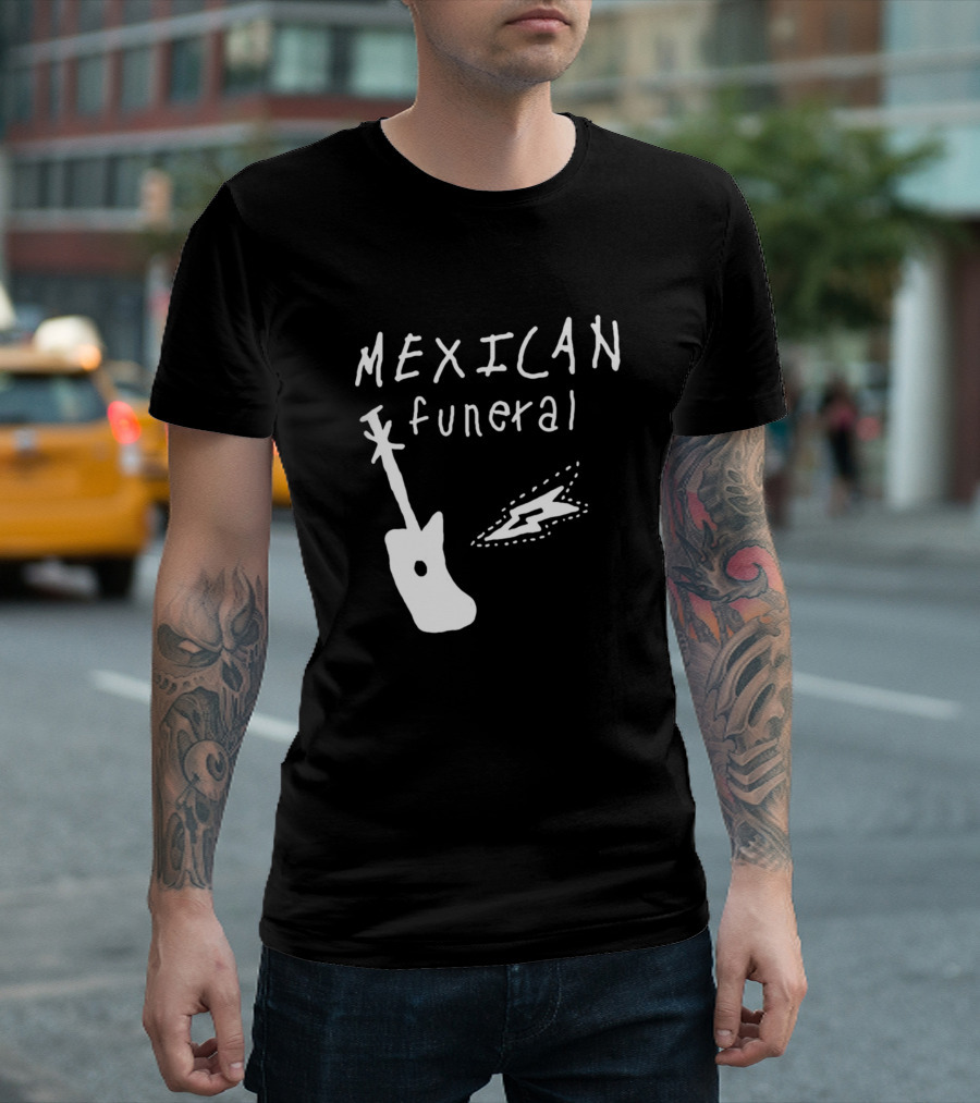 Mexican Funeral Dirk Gently Band Guitar and Bolt T-Shirt