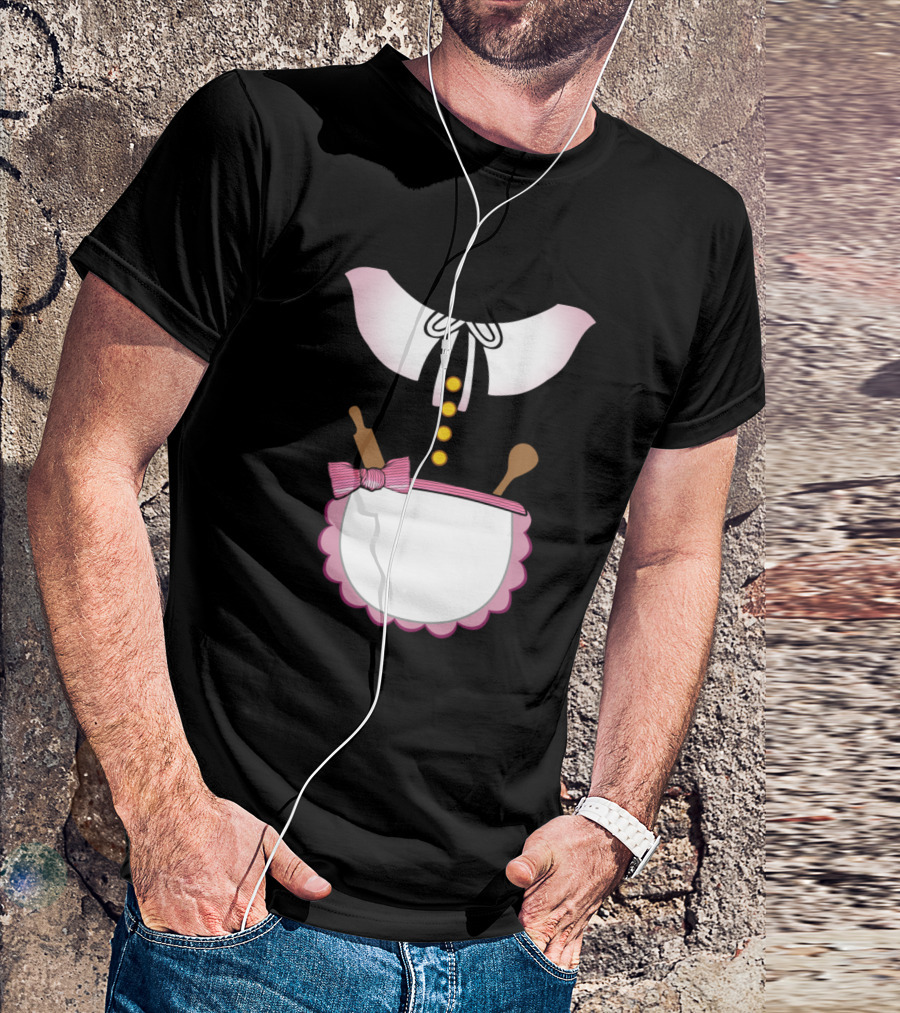 Pilgrim Costume Apron With Rolling Pin And Spoon T-Shirt