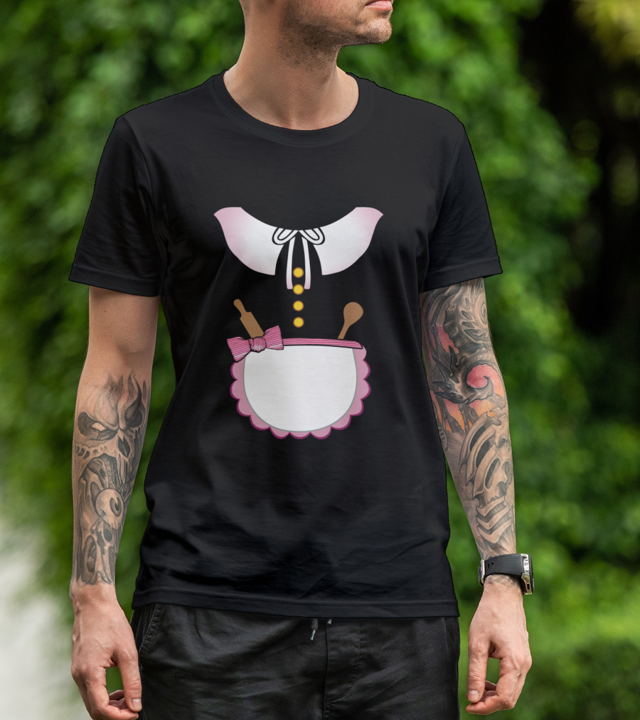 Pilgrim Costume Apron With Rolling Pin And Spoon T-Shirt