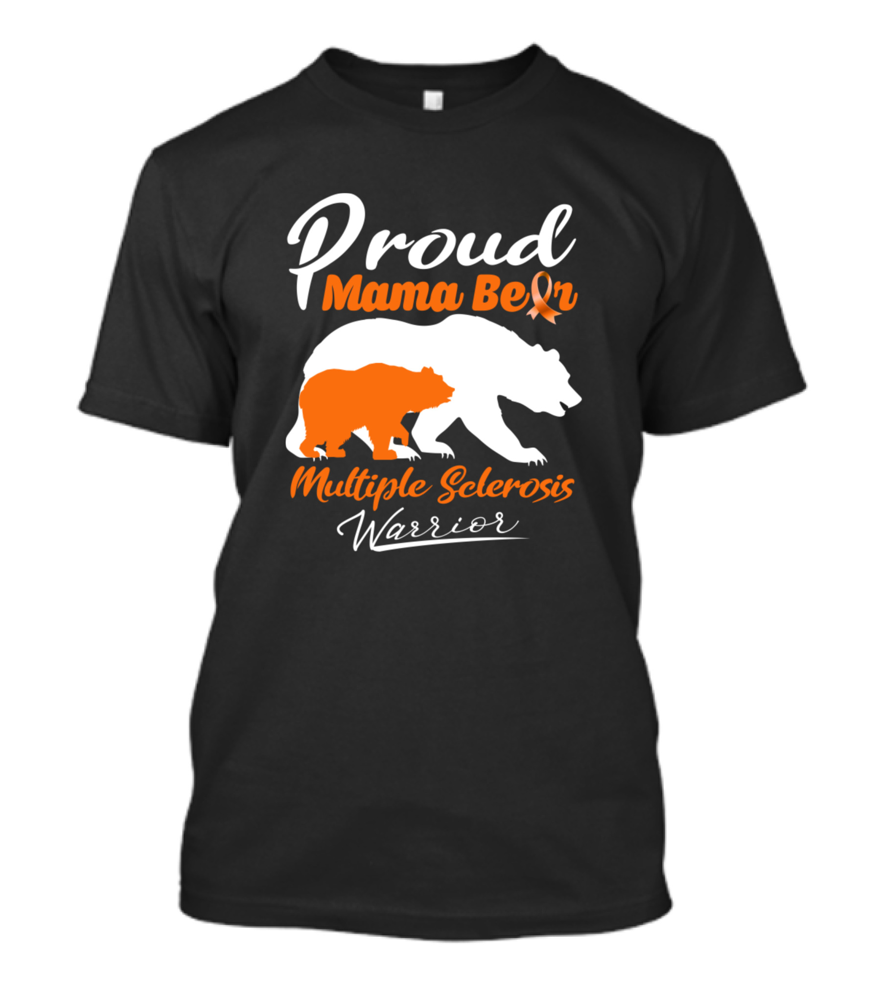 Proud Mama Bear Multiple Sclerosis Warrior Ribbon Support T-Shirt