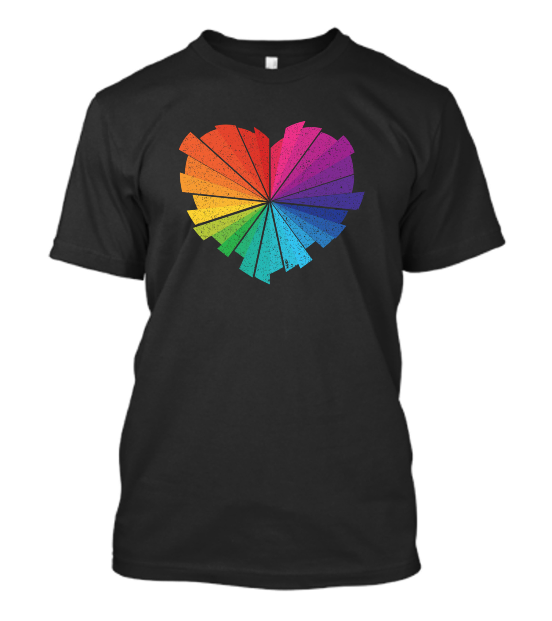Rainbow Heart Spectrum Radiance Fanburst T-Shirt