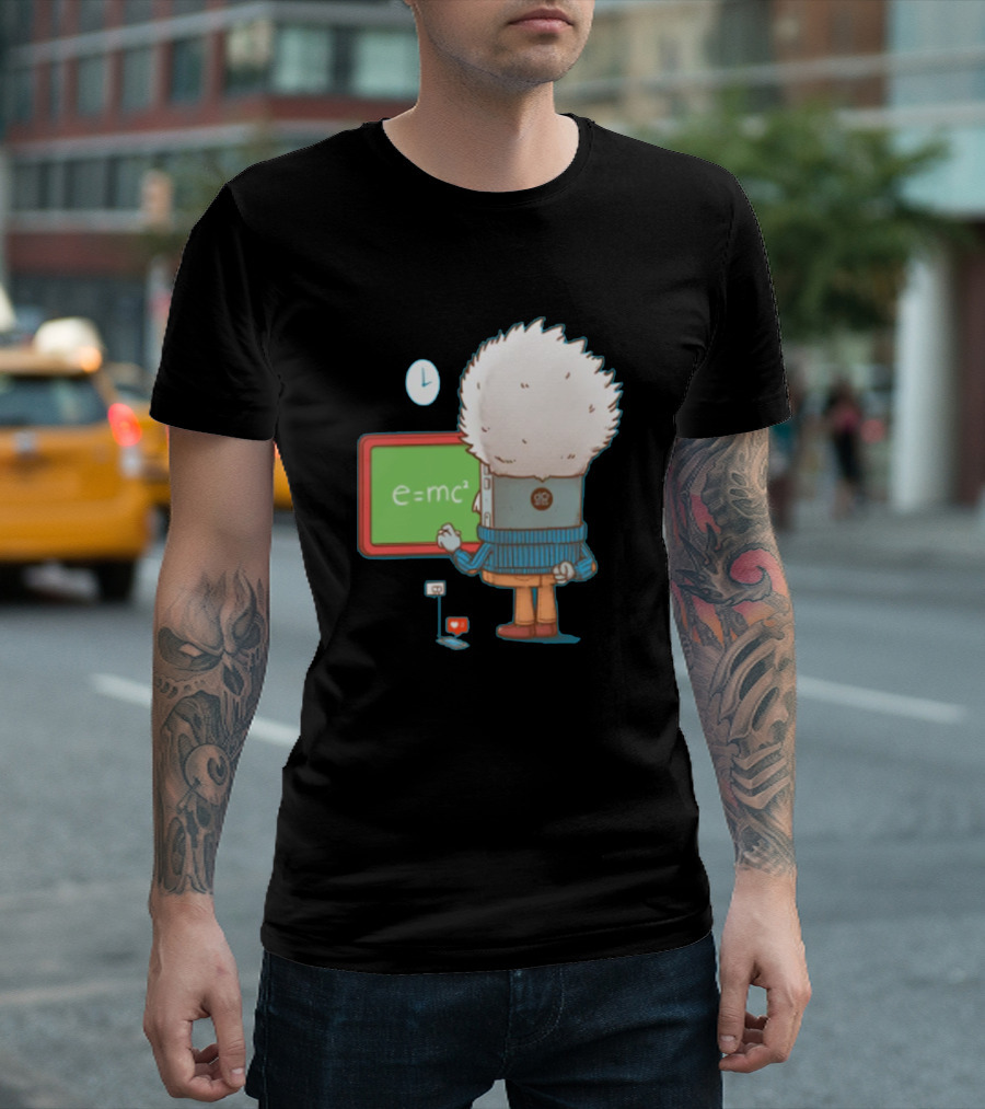 Smart Phone Einstein E=mc² Classroom Scene T-Shirt
