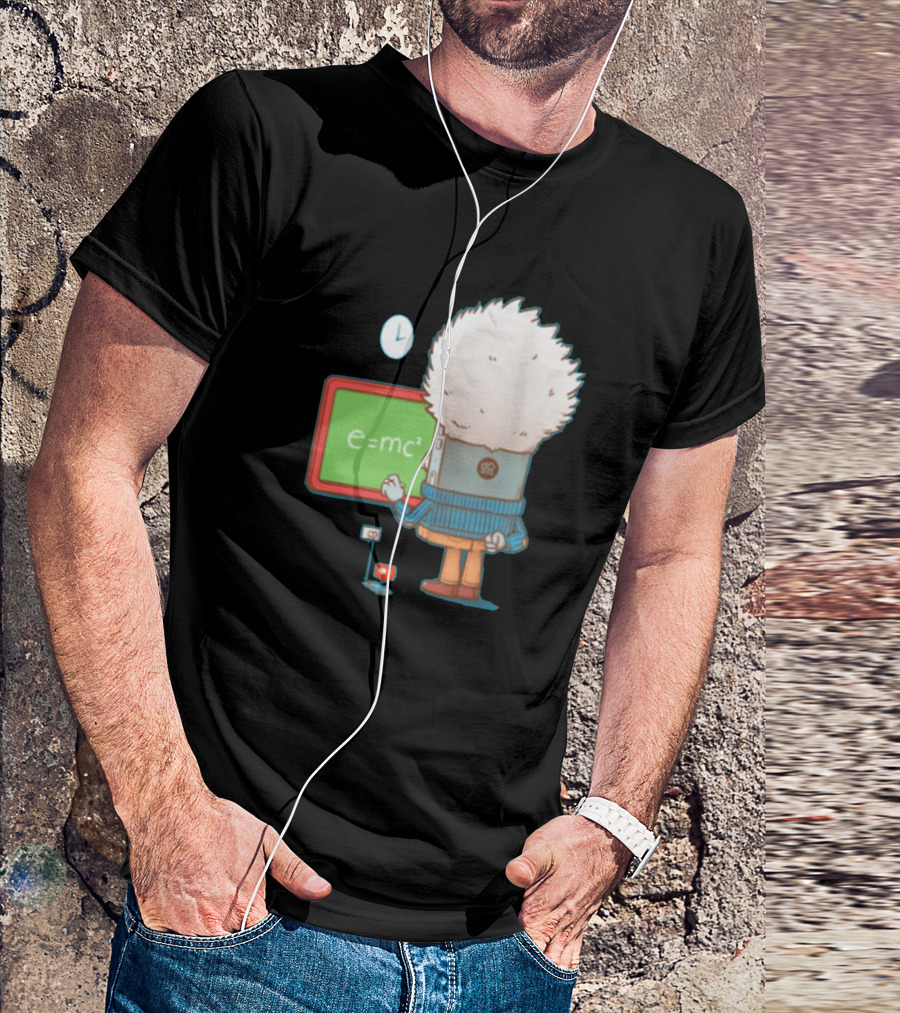 Smart Phone Einstein E=mc² Classroom Scene T-Shirt