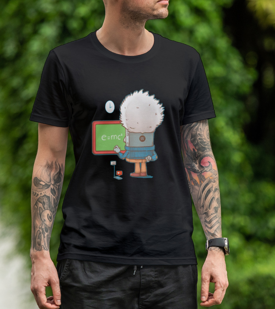 Smart Phone Einstein E=mc² Classroom Scene T-Shirt