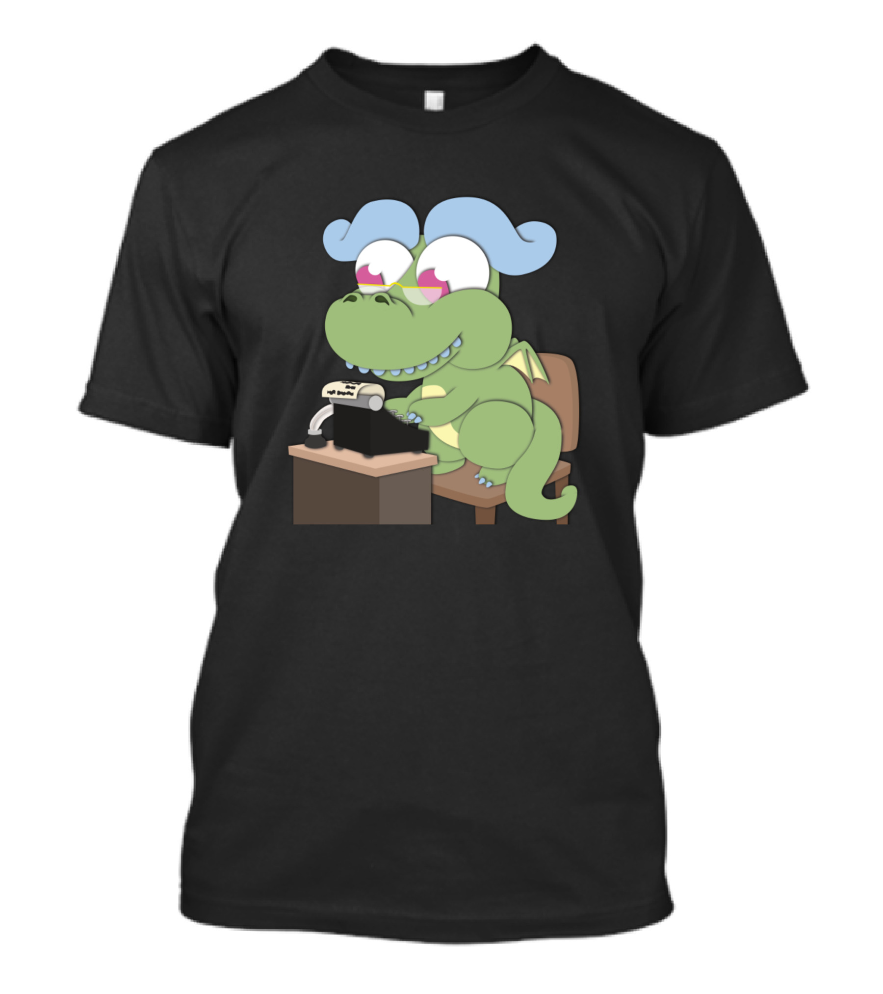 Writer Dragon Typing At A Desk T-Shirt