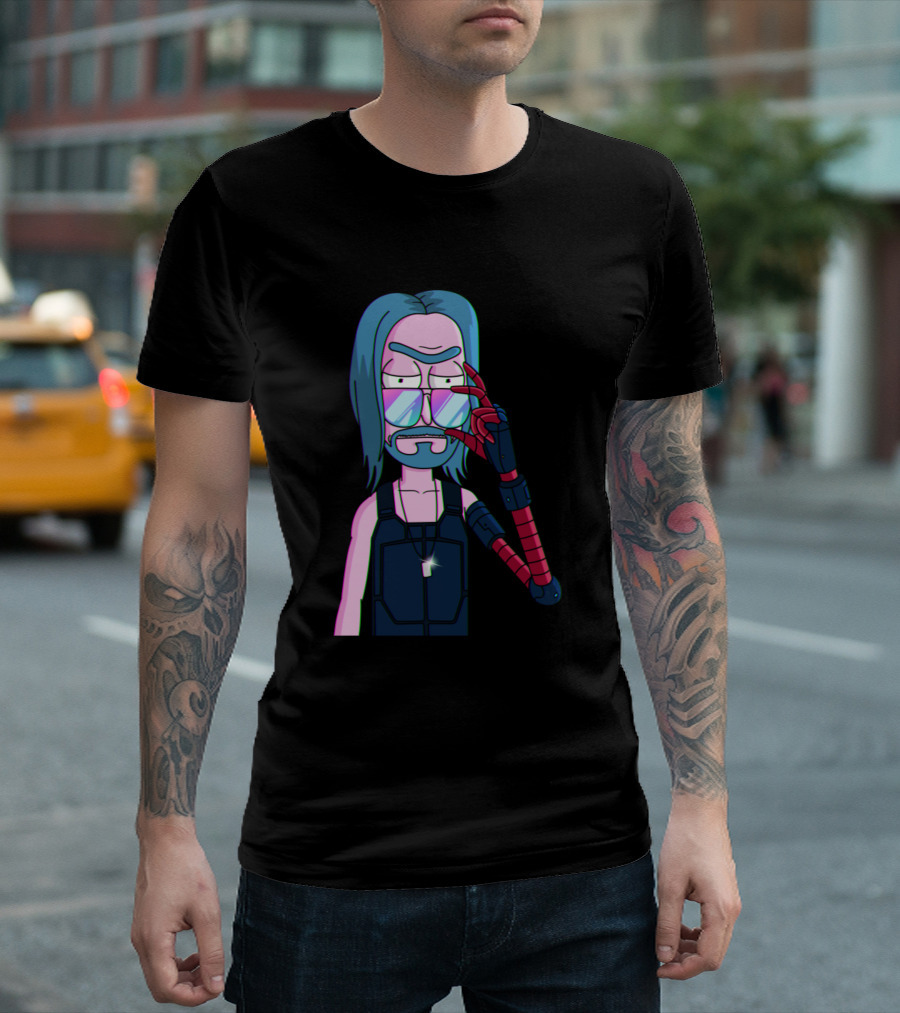 Rick Sanchez Meets Johnny Silverhand Mashup T-Shirt