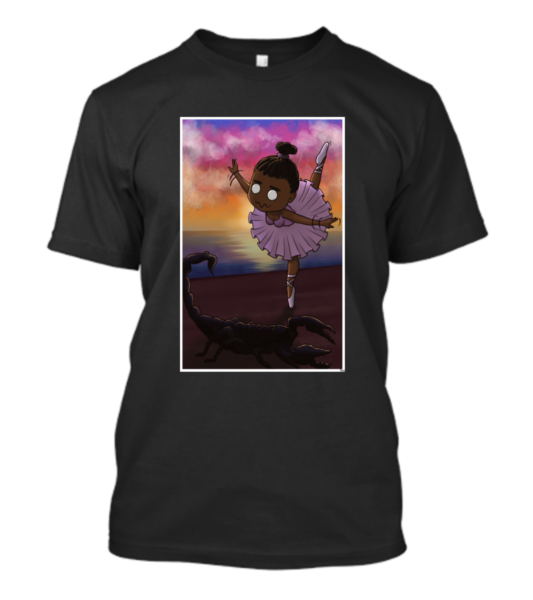 Scorpio Horoscope Ballerina With Scorpion At Sunset T-Shirt