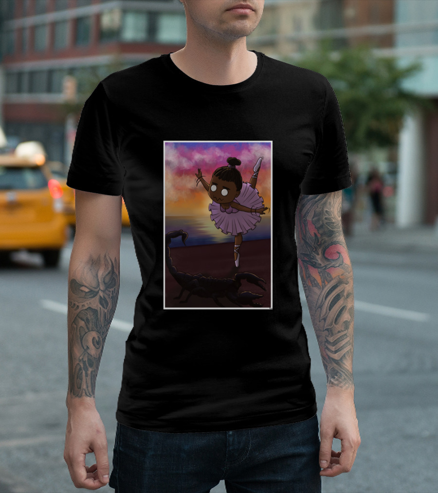 Scorpio Horoscope Ballerina With Scorpion At Sunset T-Shirt