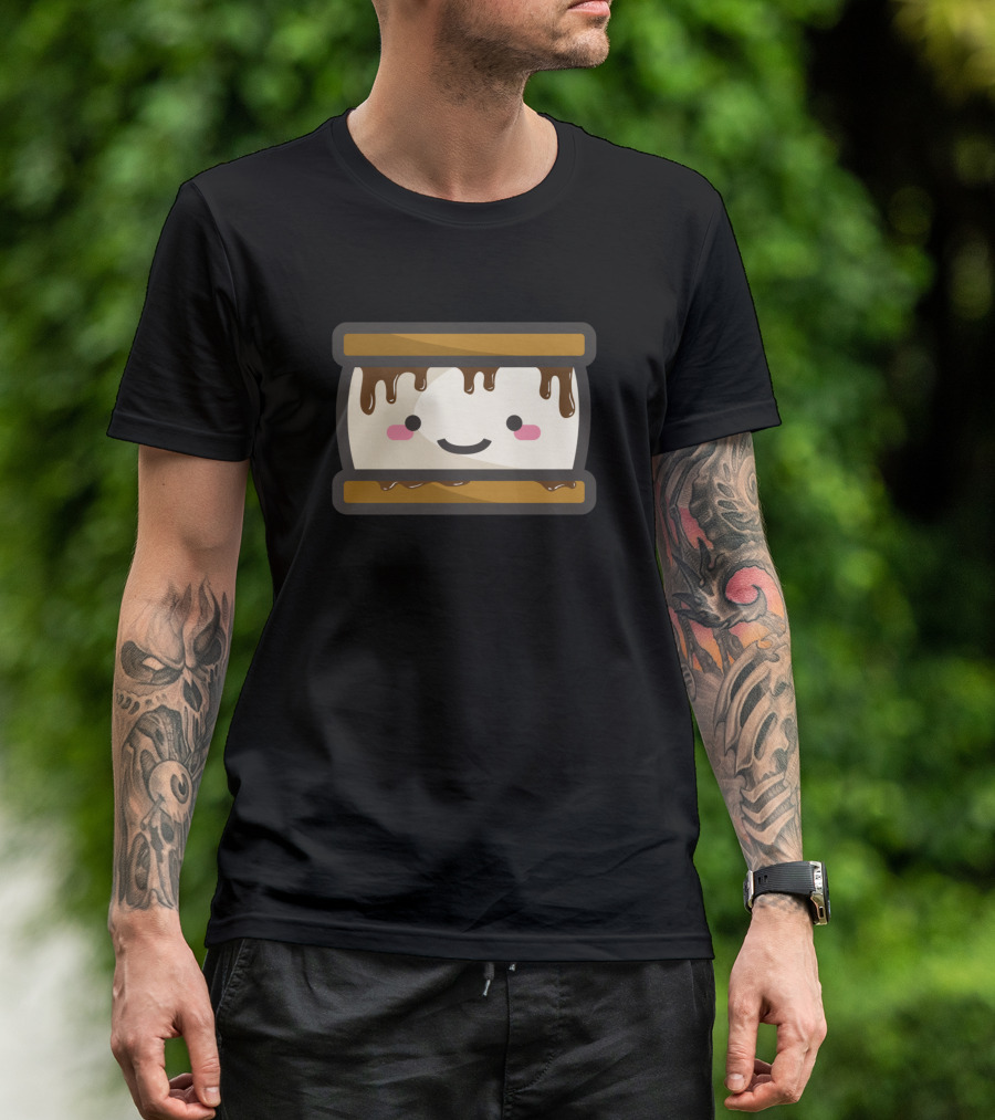 Snack With S'more Cute Marshmallow Face T-Shirt