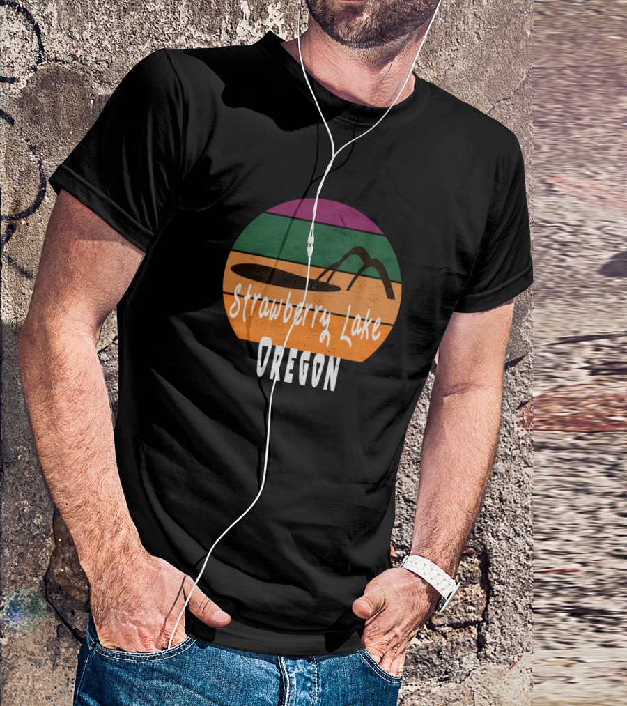 Strawberry Lake Oregon Vintage Sunset Style Retro T-Shirt