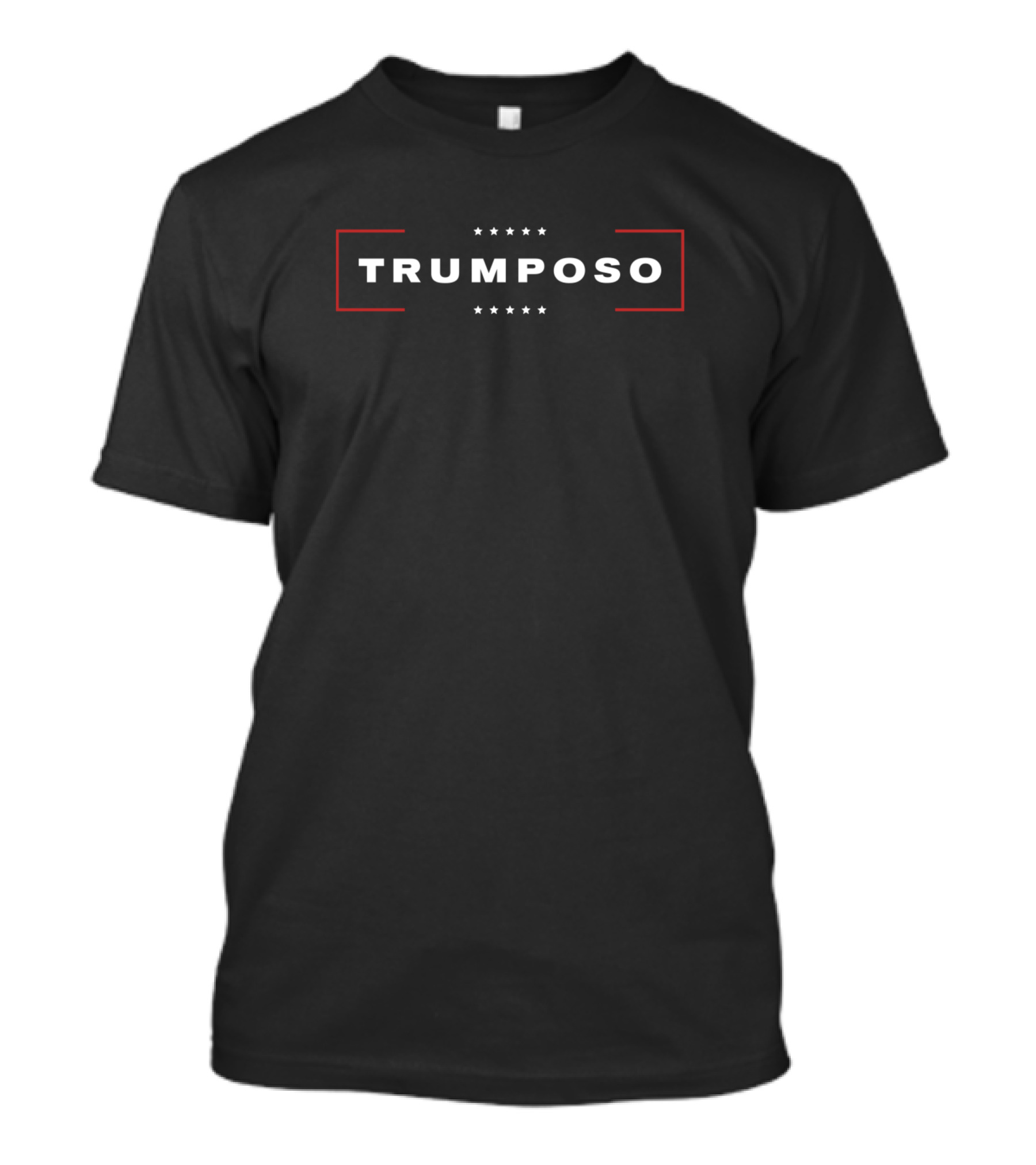 Trumposo Stars Black Red Rectangles T-Shirt