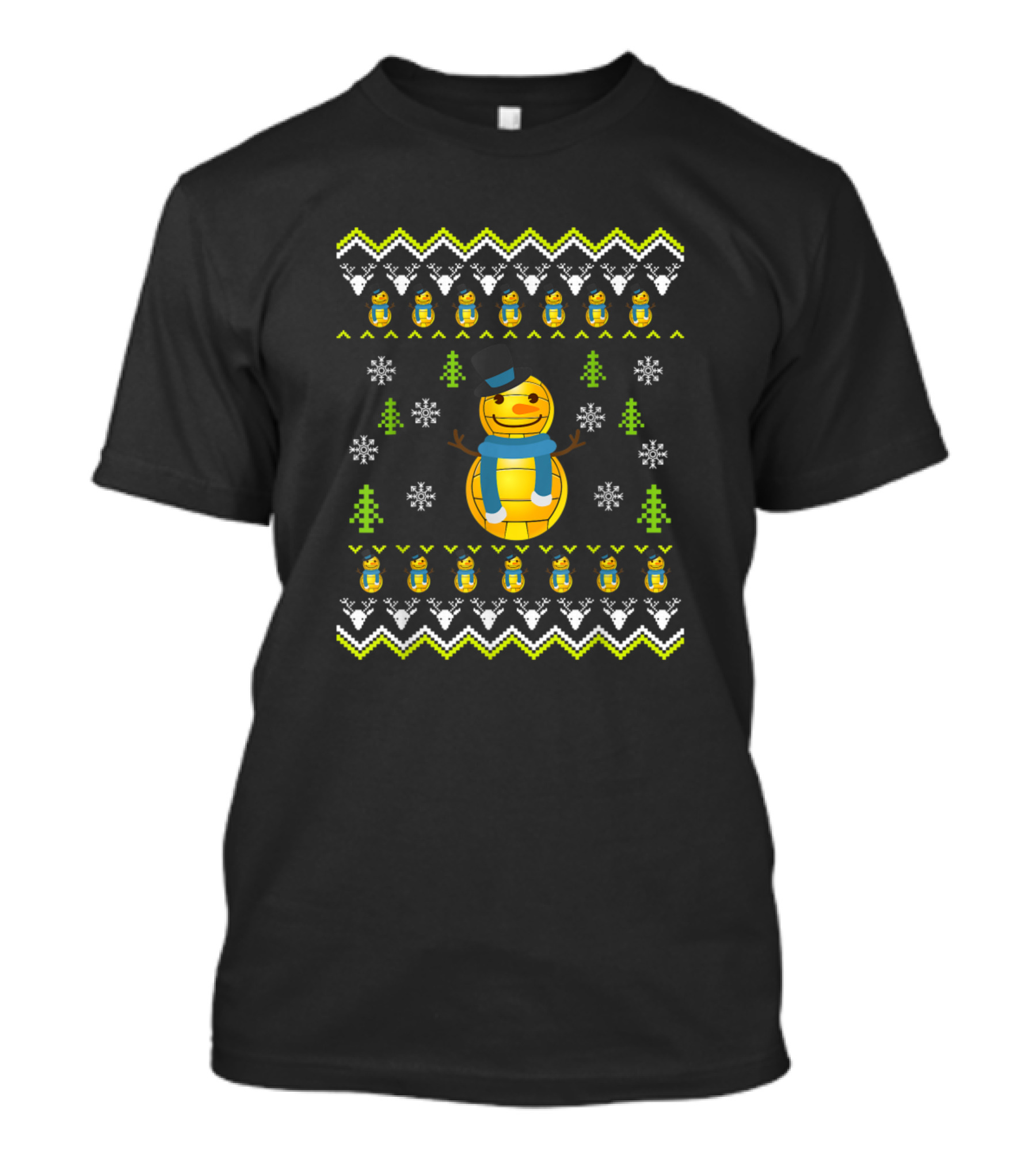 Water Polo Snowman Ugly Christmas Xmass With Trees And Snowflakes T-Shirt