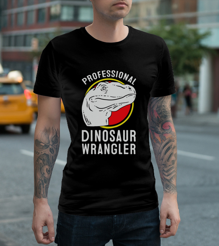 Professional Dinosaur Wrangler Jurassic Park Logo Dinosaur Wrangler T-Shirt