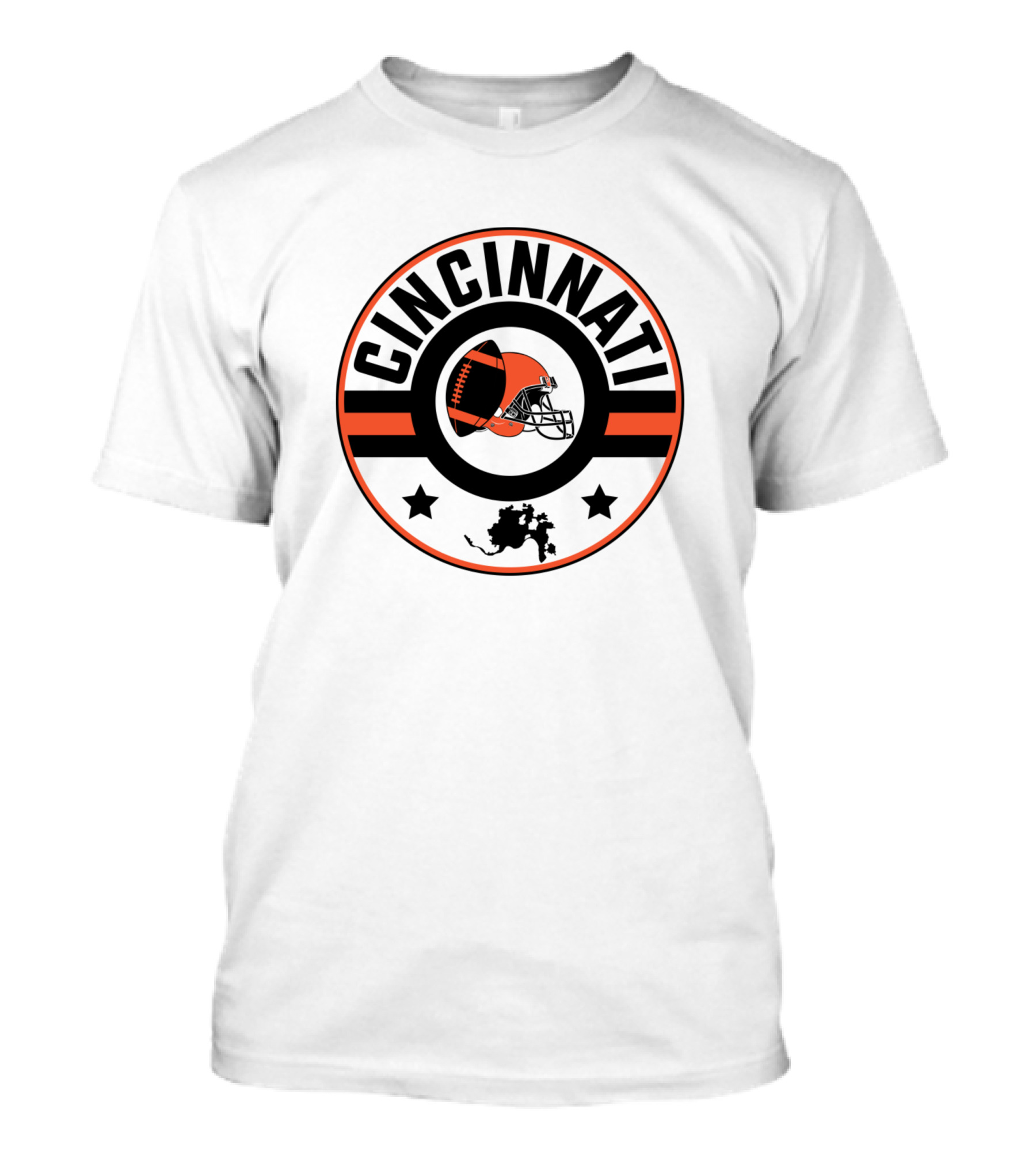 Cincinnati Football Helmet Fan Map Cincinnati T-Shirt