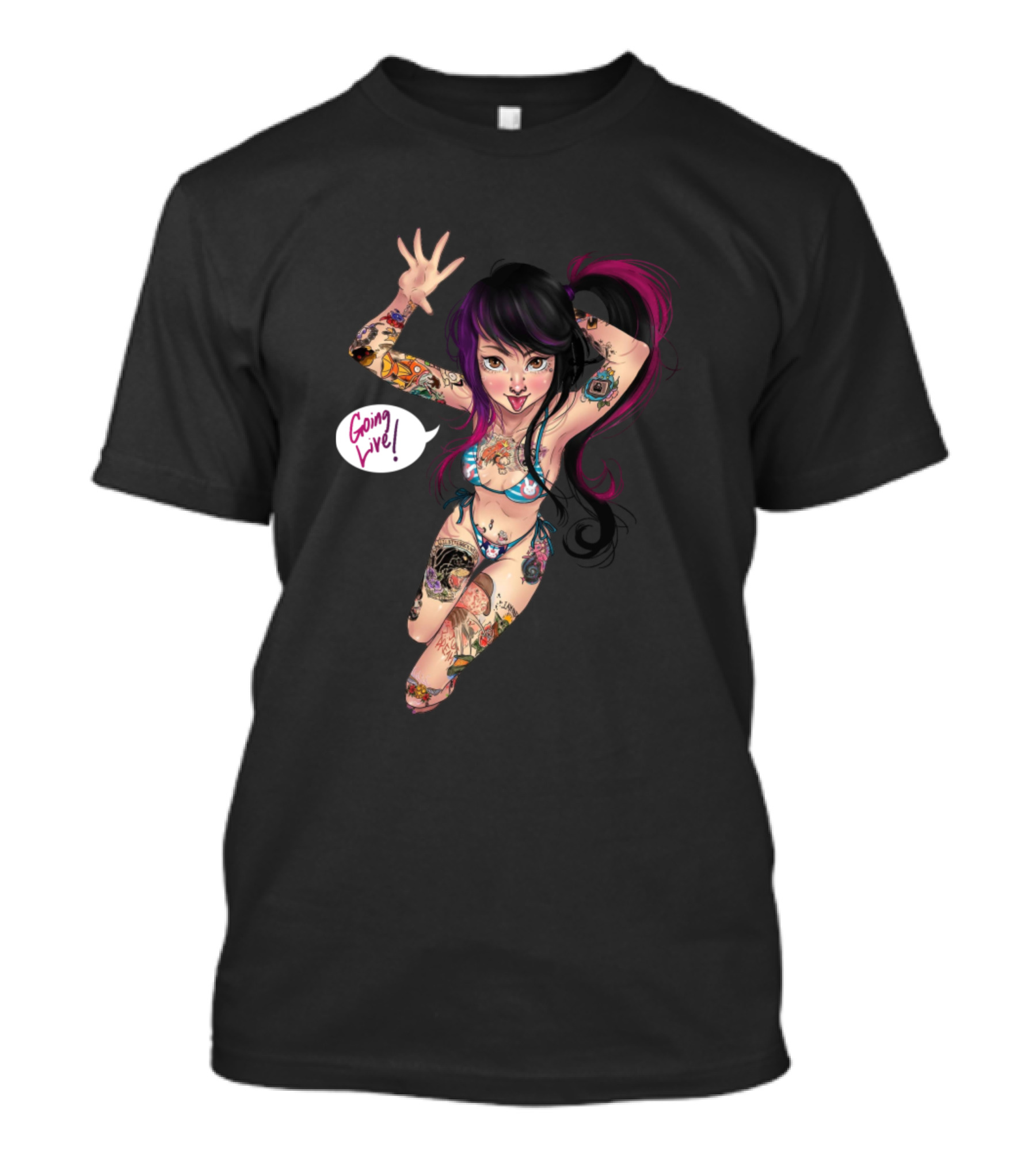 Going Live With Pokeprincxss Tattoo Art Style Featuring Digital Princxss T-Shirt