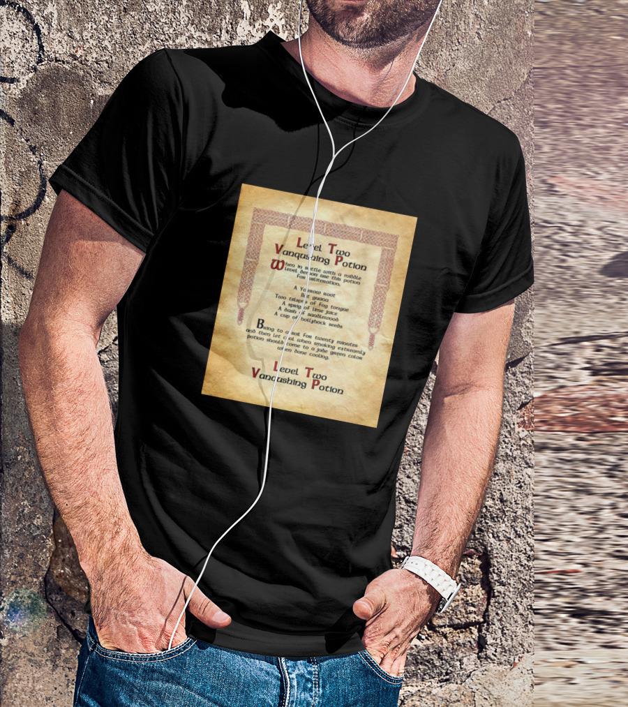 Level Two Vanquishing Potion Recipe Scroll For Novices And Experts T-Shirt