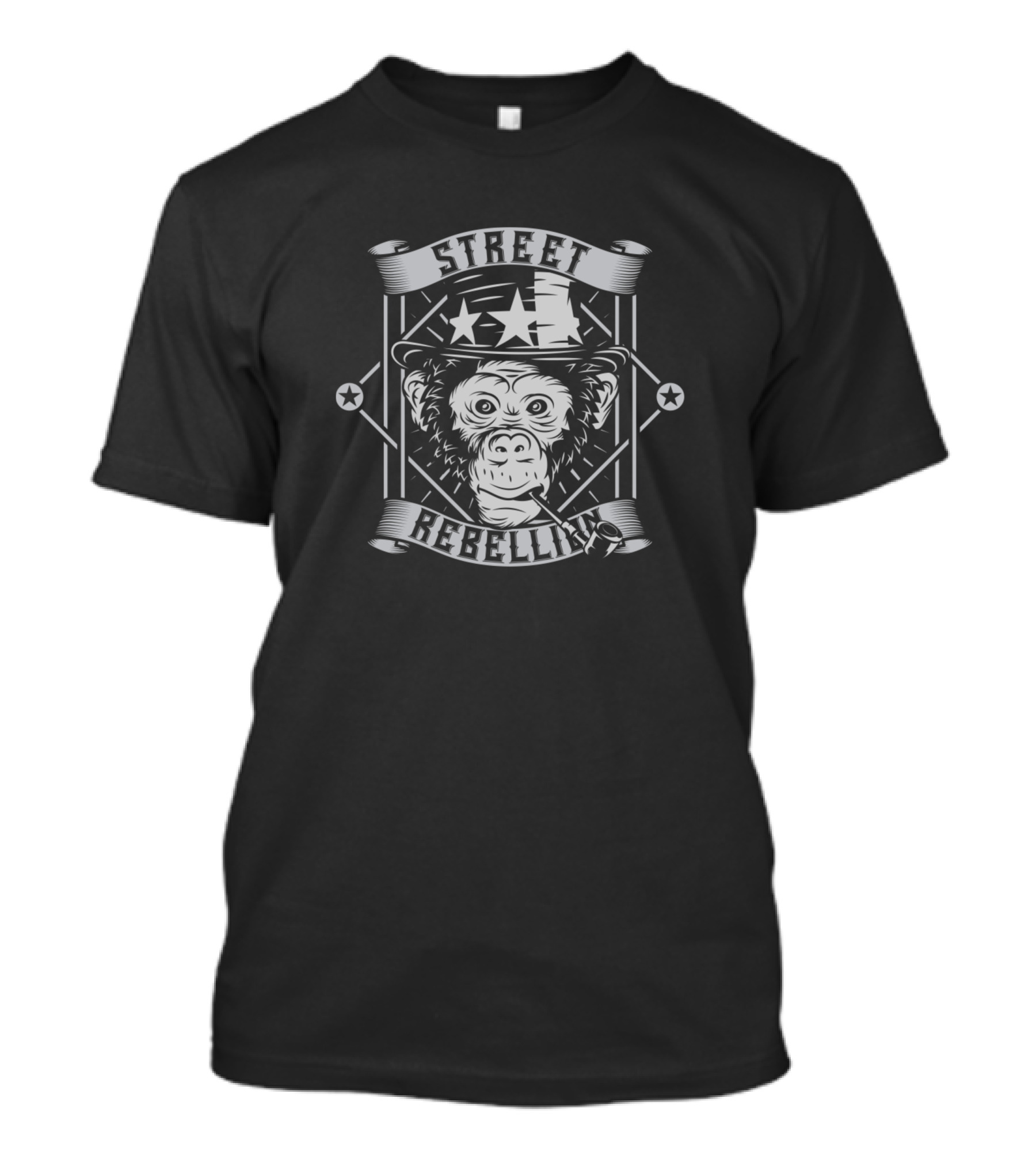 Street Rebelling Monkey Star Hat T-Shirt