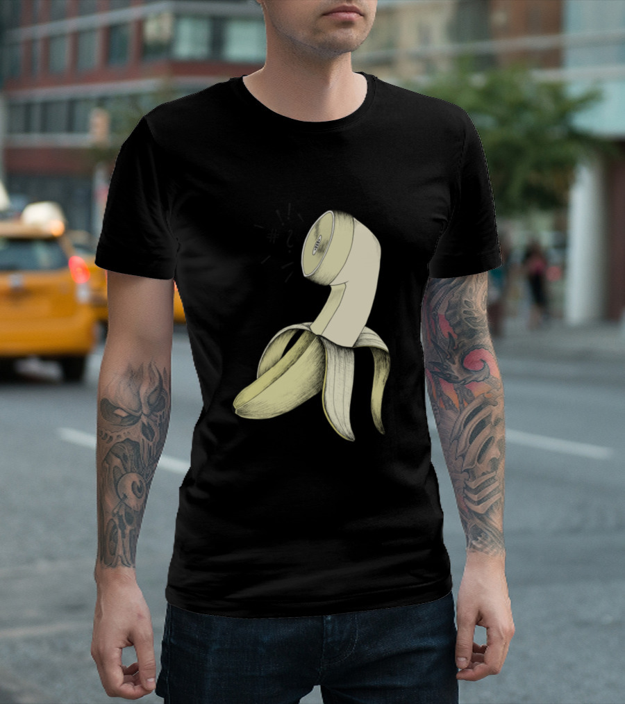 Tele Banana Vintage Telephone Receiver Banana Peel T-Shirt