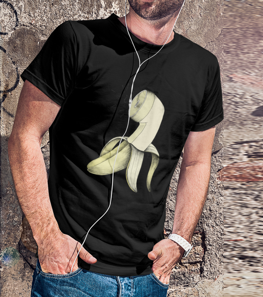 Tele Banana Vintage Telephone Receiver Banana Peel T-Shirt