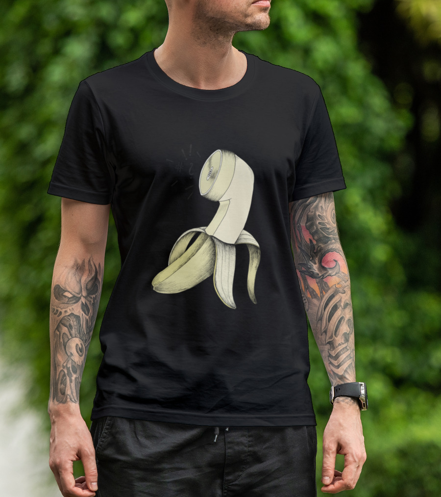 Tele Banana Vintage Telephone Receiver Banana Peel T-Shirt