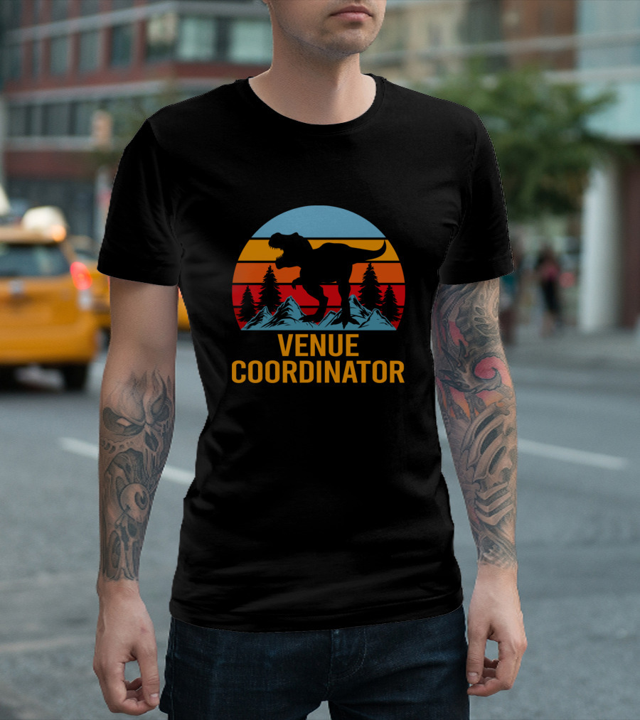 Venue Coordinator Dinosaur Sunset T-Shirt