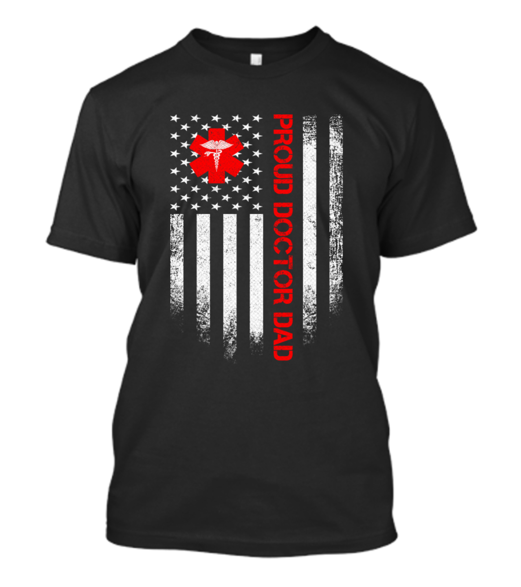 Proud Doctor Dad Vintage USA Flag T-Shirt