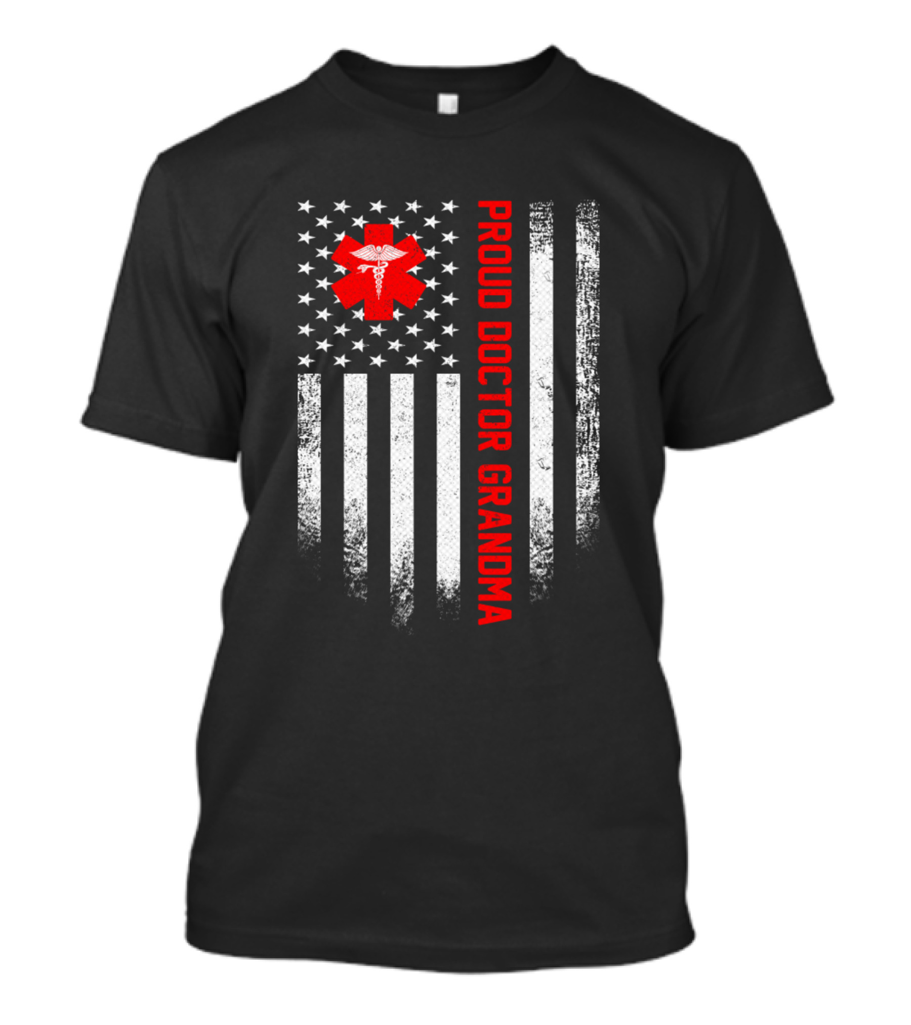 Vintage USA Flag Proud Doctor Grandma Medical T-Shirt