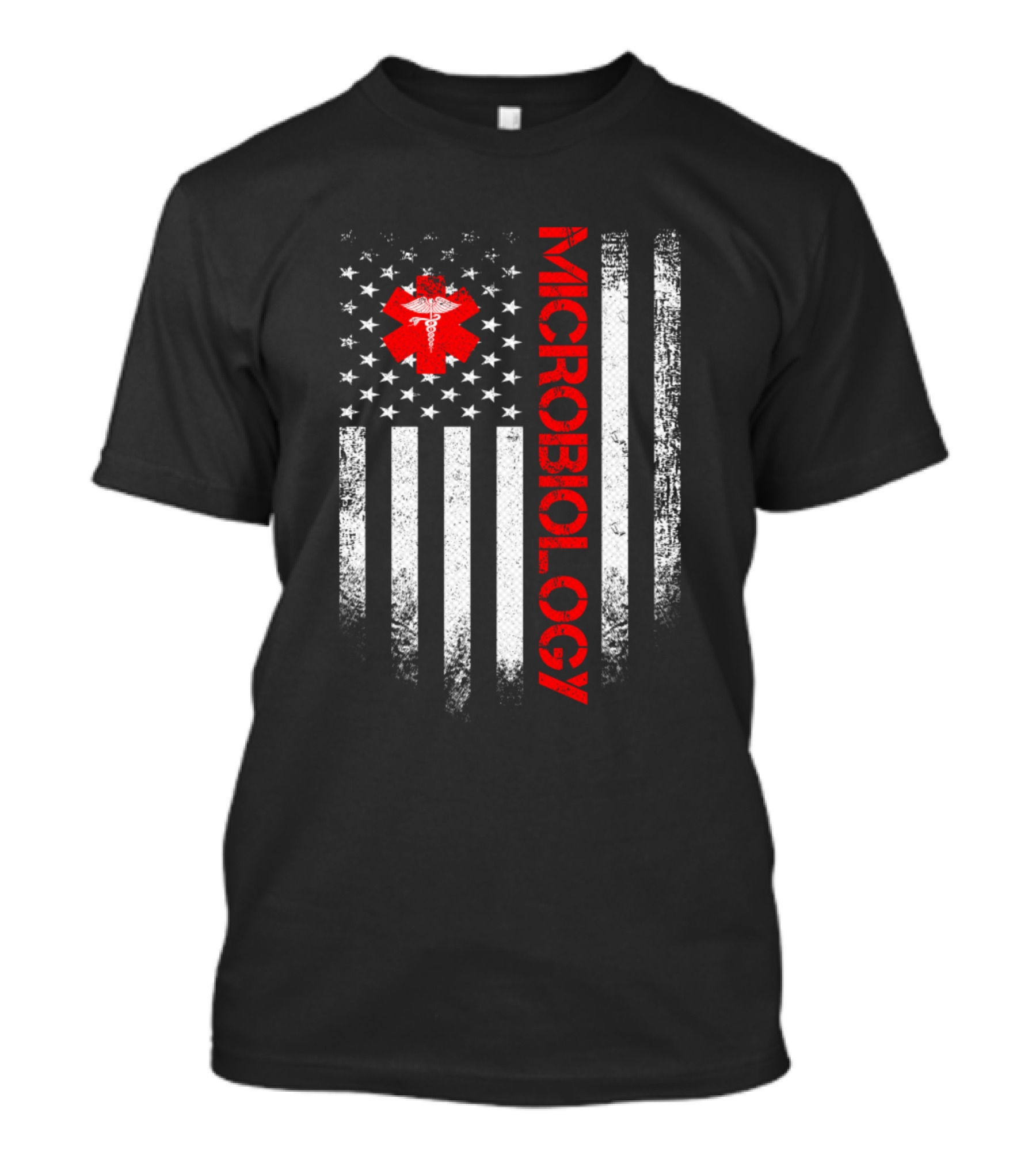Vintage USA Microbiology Doctor American Flag T-Shirt
