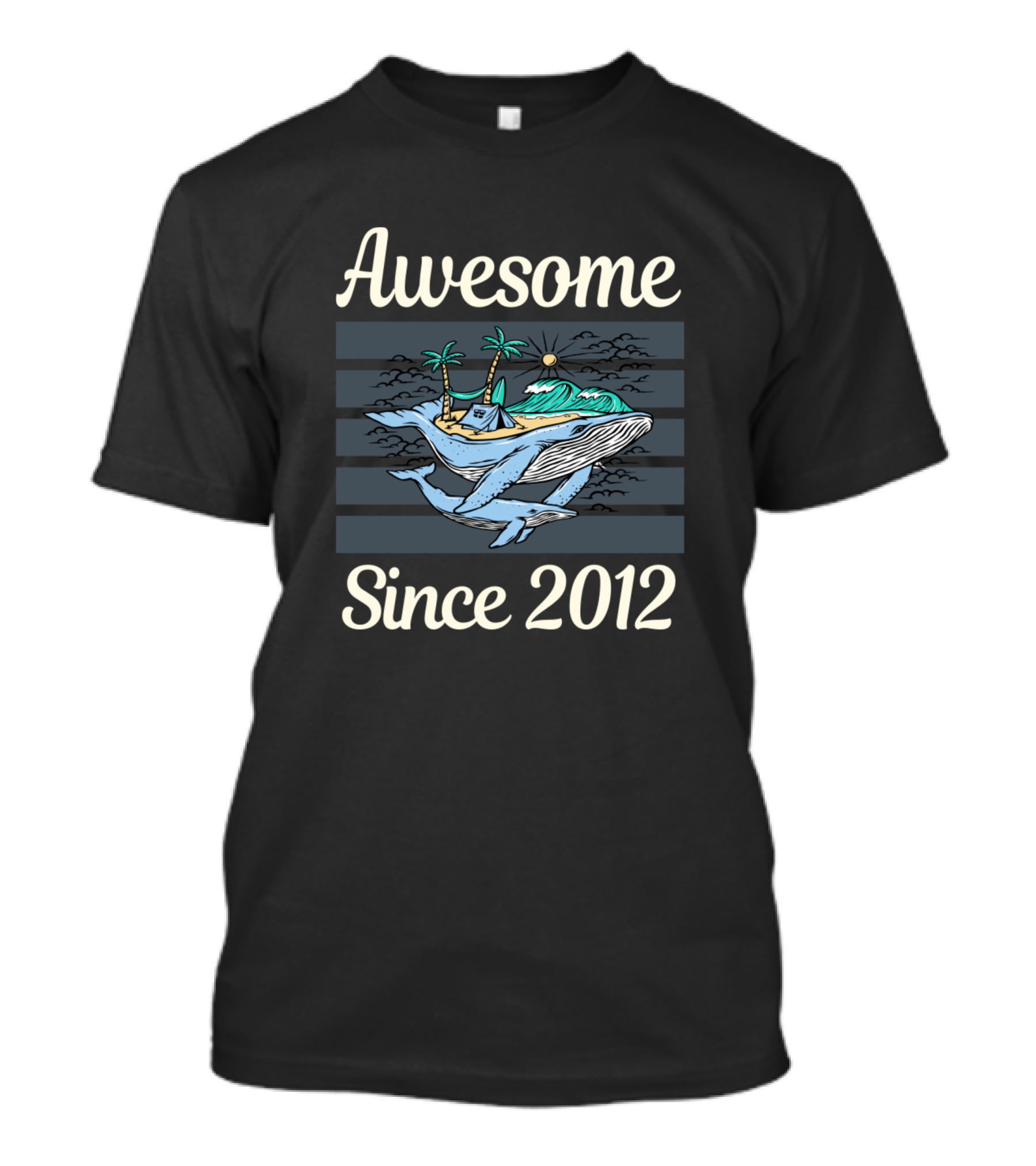 Awesome Since 2012 Whales Beach Tropical Paradise Island T-Shirt