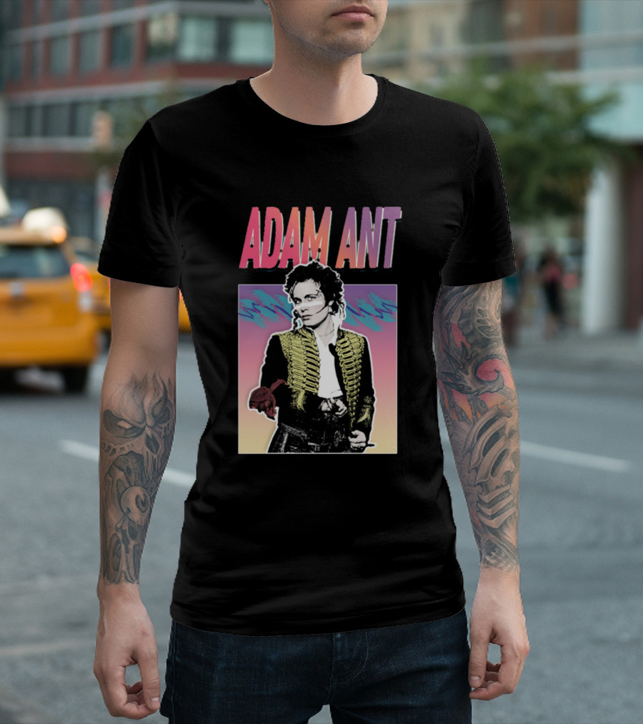 Adam Ant Vibrant Retro Style Portrait With Military Jacket T-Shirt