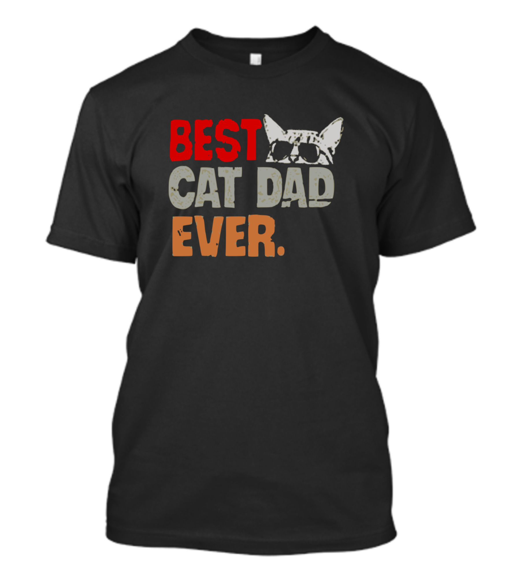 BEST CAT DAD EVER Sunglasses Cat Head T-Shirt