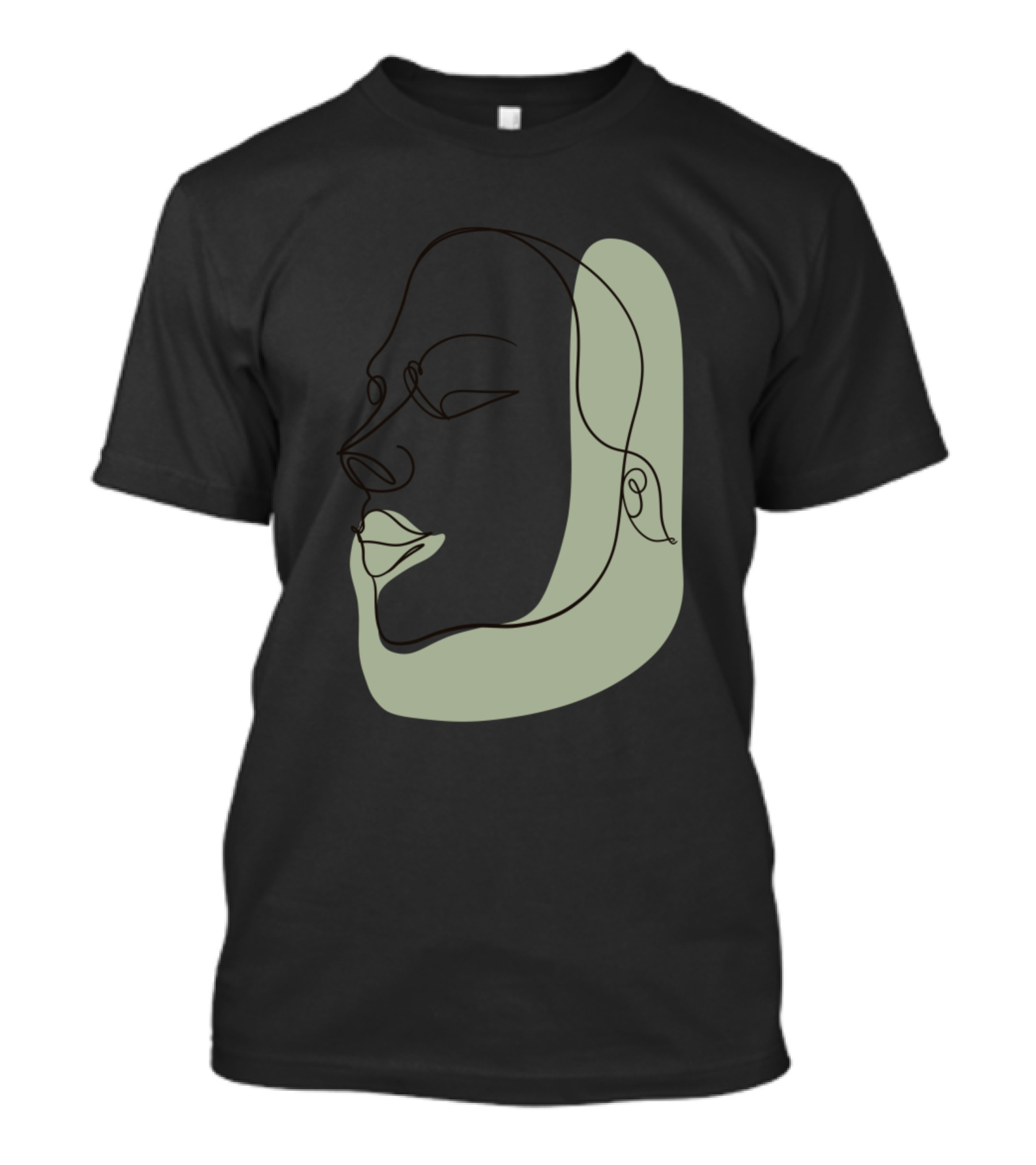 Body Positivity Face Line Drawing Simple Modern T-Shirt