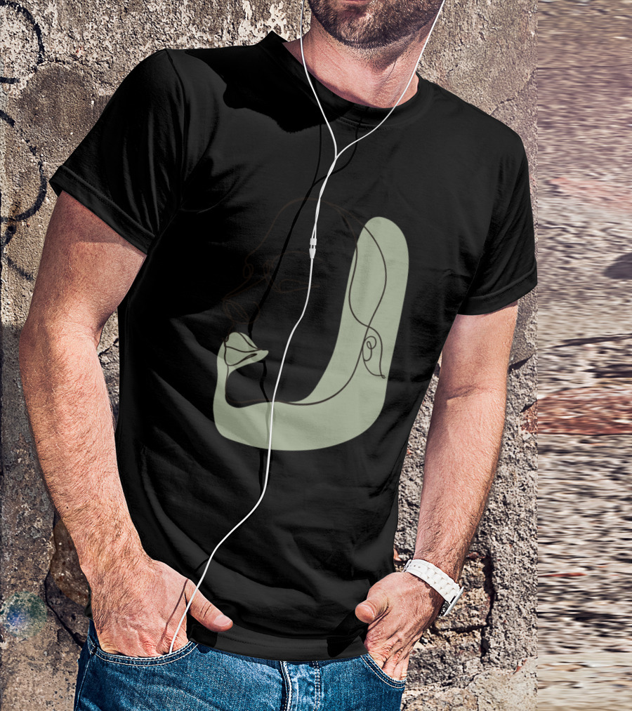 Body Positivity Face Line Drawing Simple Modern T-Shirt