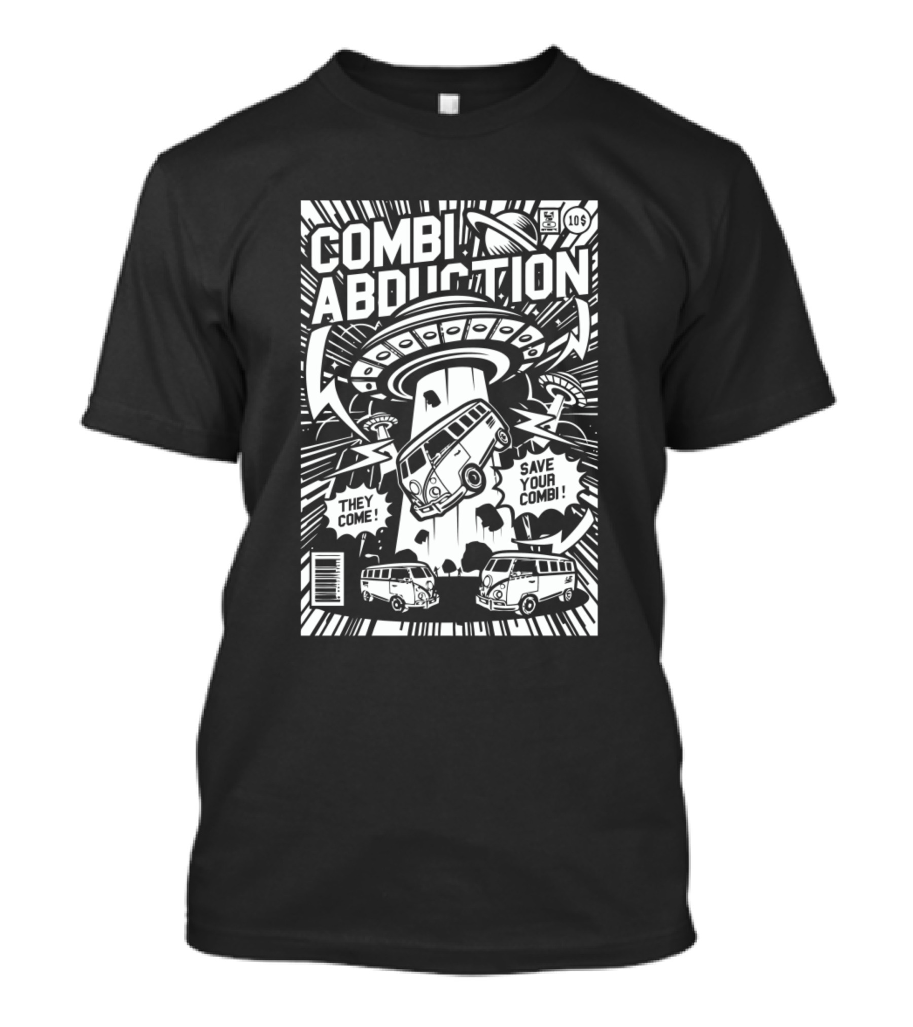 Combi Abduction UFO Comic Save Your Combi They Come T-Shirt