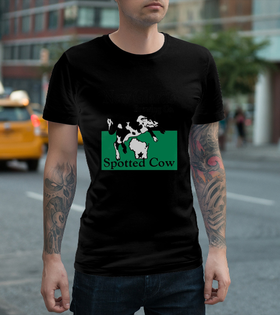 New Glarus Brewing Co Spotted Cow Cows Wisconsin 141 Farming T-Shirt