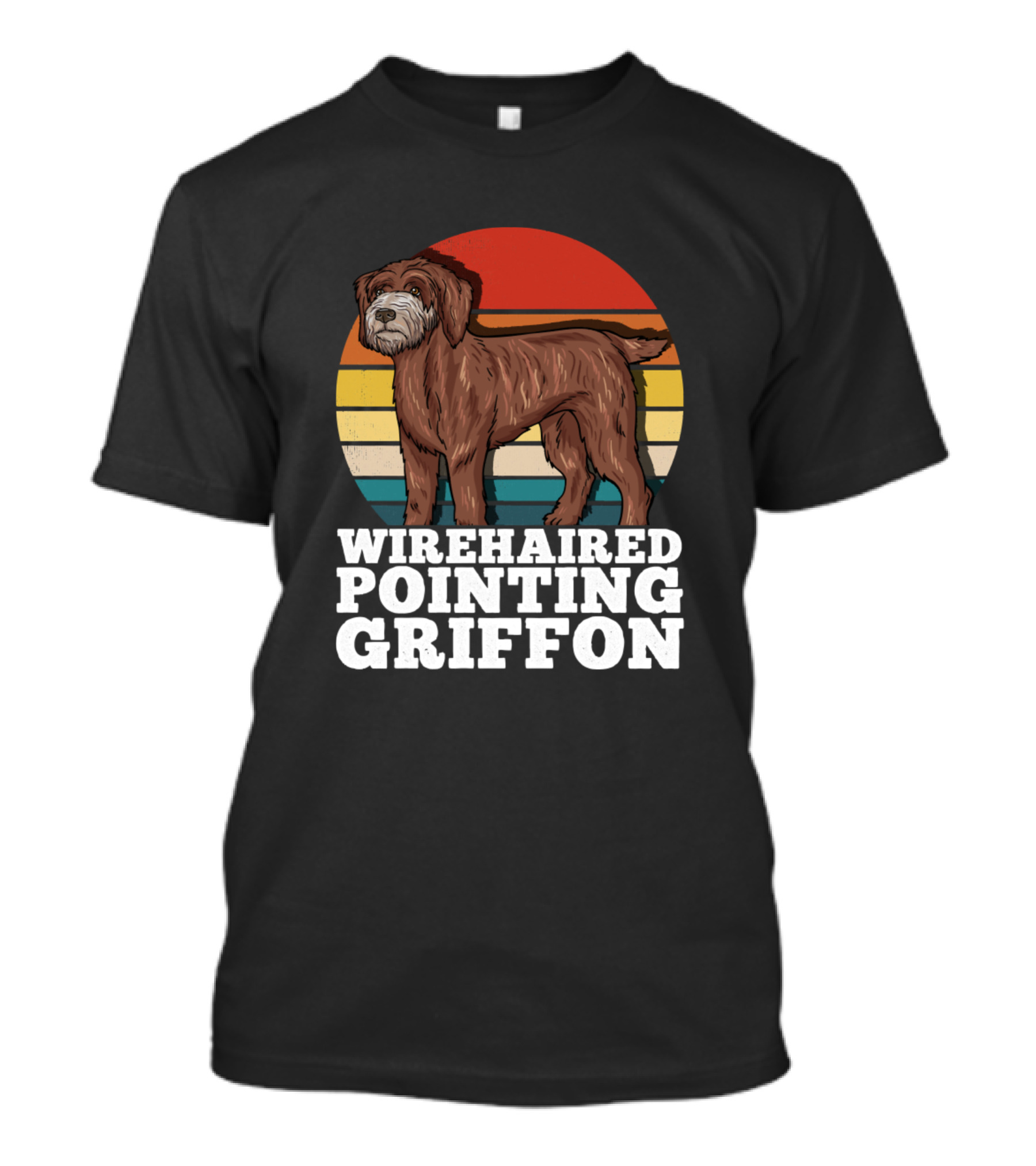 Wirehaired Pointing Griffon Retro Sunset T-Shirt