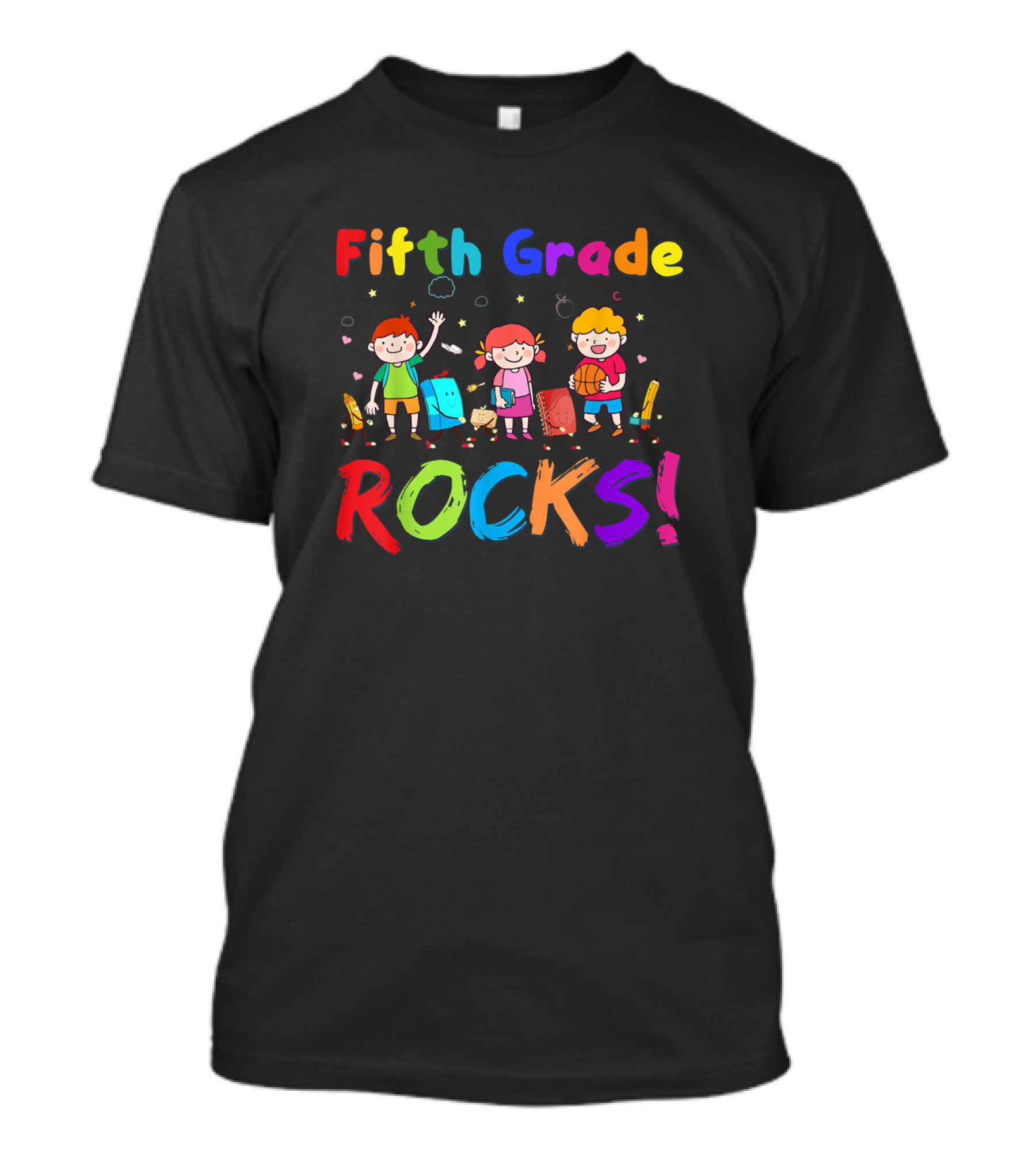 Fifth Grade Rocks Back To School Teacher Kids Colorful Fun T-Shirt
